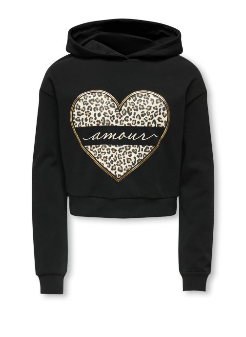 Kids Only Sweats à capuche Kogcooper Life Heart Ls Hoodie Swt Noos fille noir