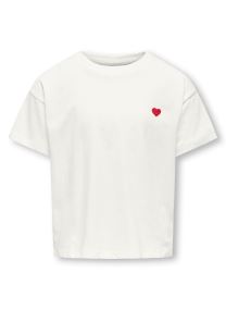 Tee-shirts manches courtes Kogmaiken Life Cropheart Ss Top Jrs Noos fille blanc Kids Only Tee-shirts manches courtes Kogmaiken Life Cropheart Ss Top Jrs Noos fille blanc CLOUD DANCER
