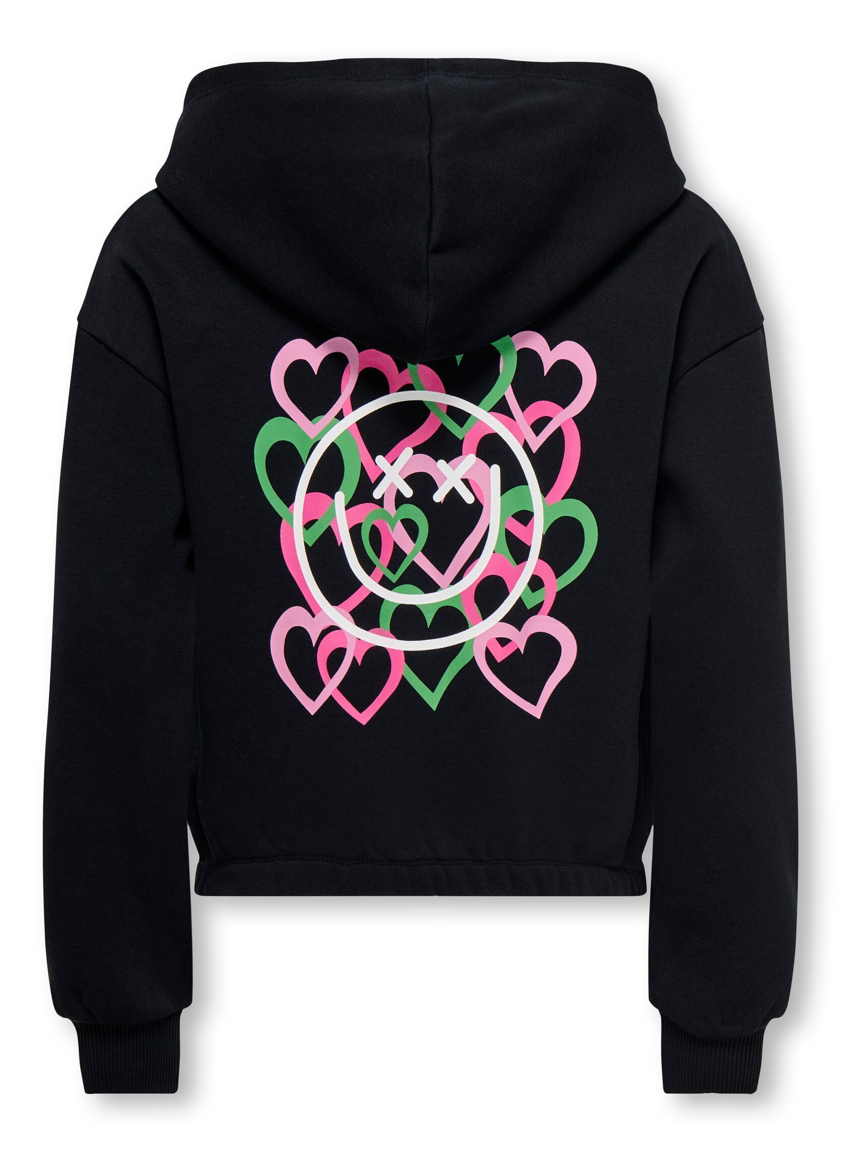 Sweats à capuche Kogcooper Life Smile L/S Hood Fr Swt fille noir Kids Only Sweats à capuche Kogcooper Life Smile L/S Hood Fr Swt fille noir BLACK