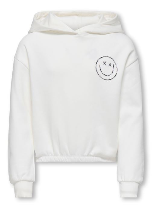 Kids Only Sweats à capuche Kogcooper Life Smile L/S Hood Fr Swt fille blanc