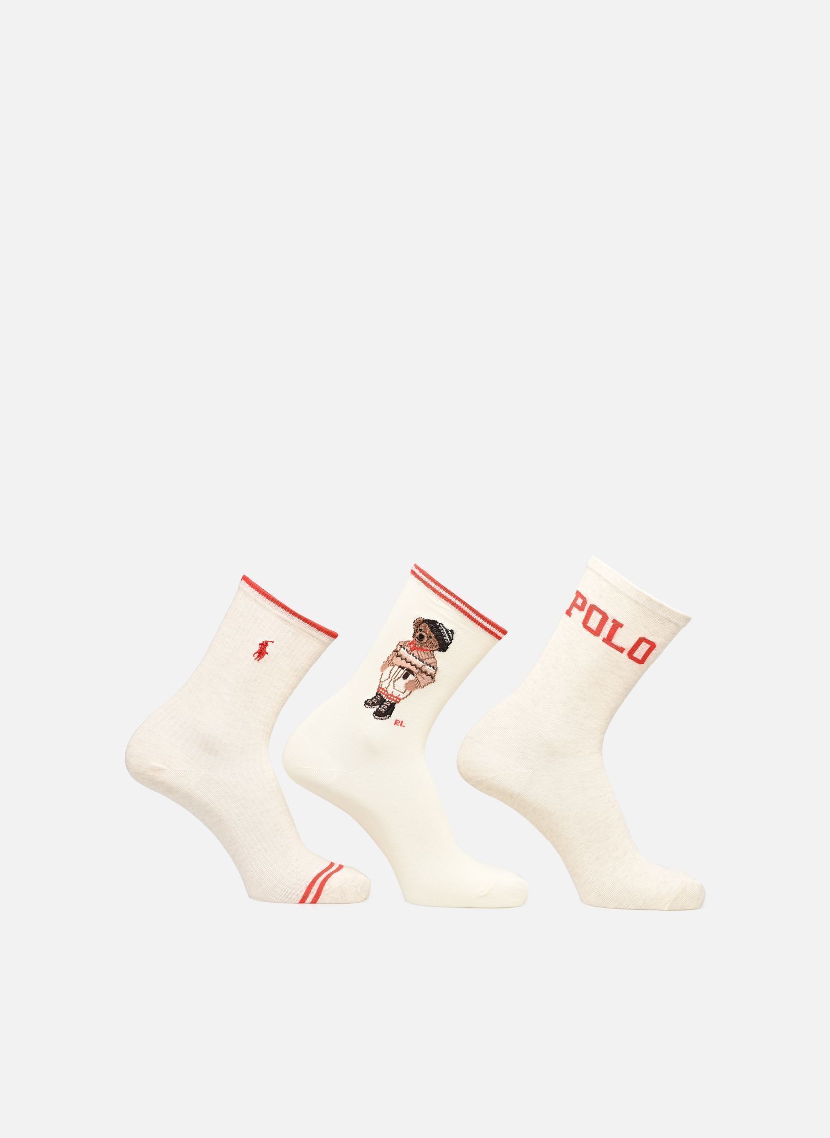Chaussettes CLRD BR GTBX-CREW SOCK-3 PACK femme beige Polo Ralph Lauren Chaussettes CLRD BR GTBX-CREW SOCK-3 PACK femme beige OATMEAL HTR/IVORY/OATMEAL HTR