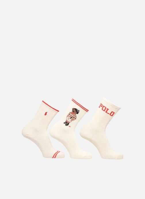Polo Ralph Lauren Chaussettes CLRD BR GTBX-CREW SOCK-3 PACK femme beige