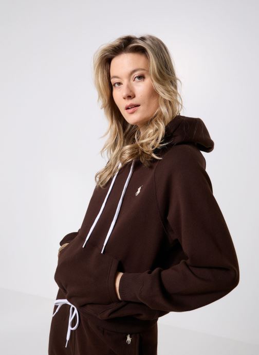 Polo Ralph Lauren Sweats à capuche KNIT-SWEATSHIRT HOODIE femme marron