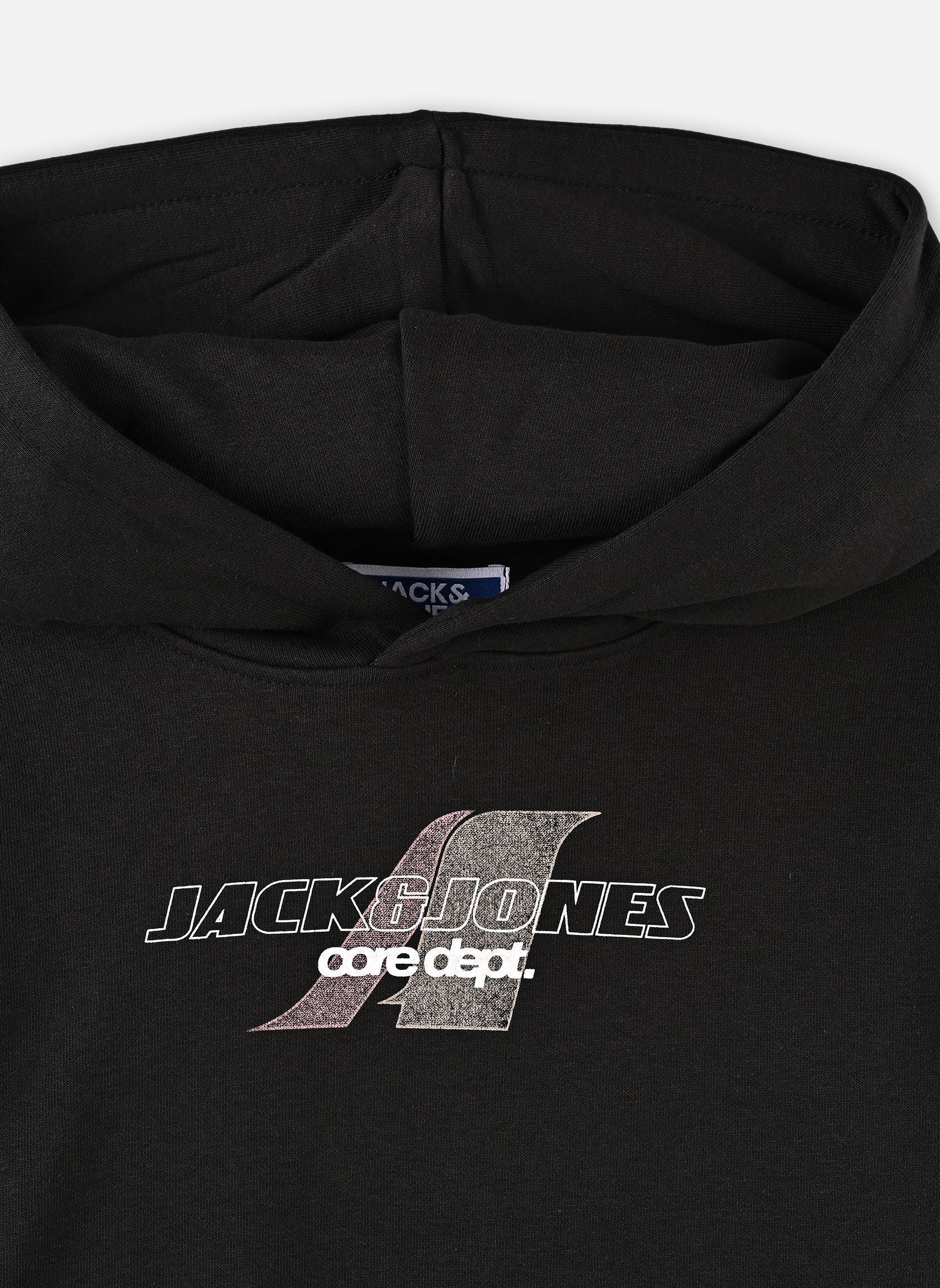 Sweats à capuche Jcotier Front Print Sweat Hood Sn Jnr garçon noir Jack & Jones Sweats à capuche Jcotier Front Print Sweat Hood Sn Jnr garçon noir BLACK