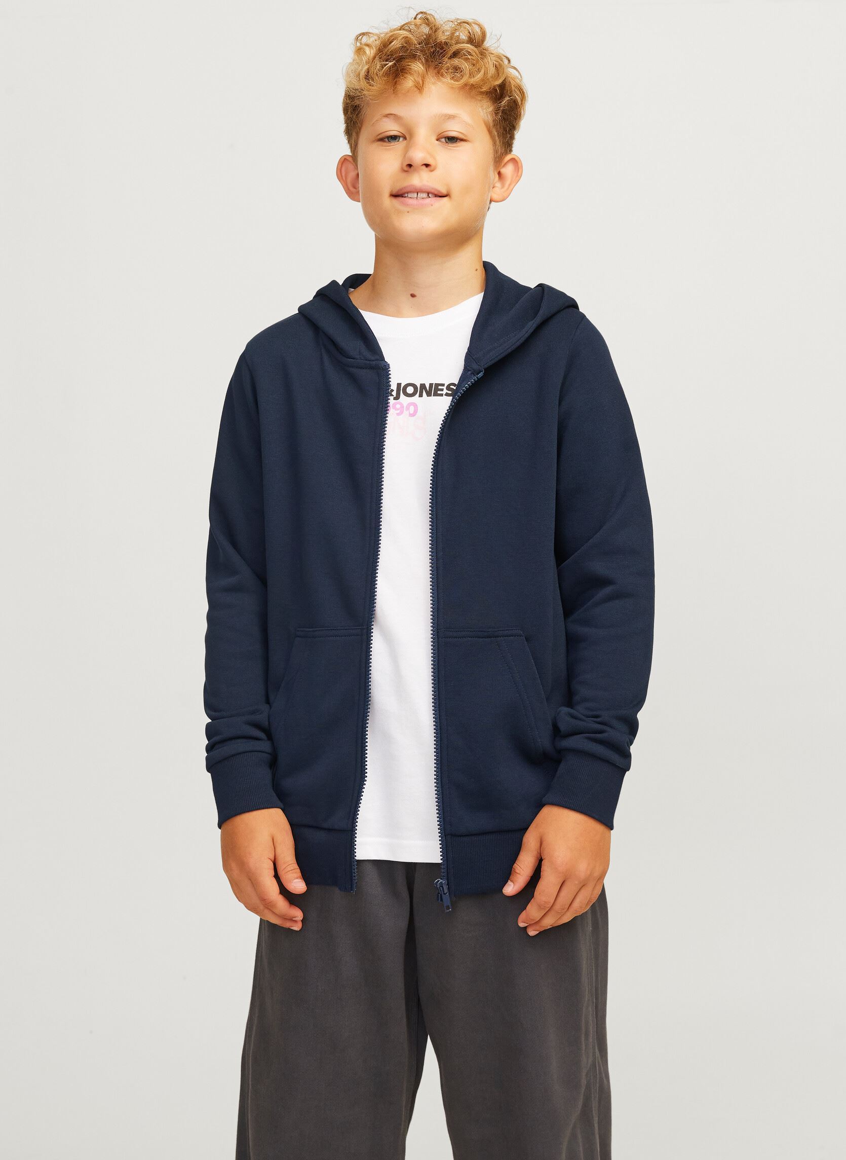 Felpe con zip Jjebradley Sweat Zip Hood Noos Jnr bambino blu Jack & Jones Felpe con zip Jjebradley Sweat Zip Hood Noos Jnr bambino blu NAVY BLAZER