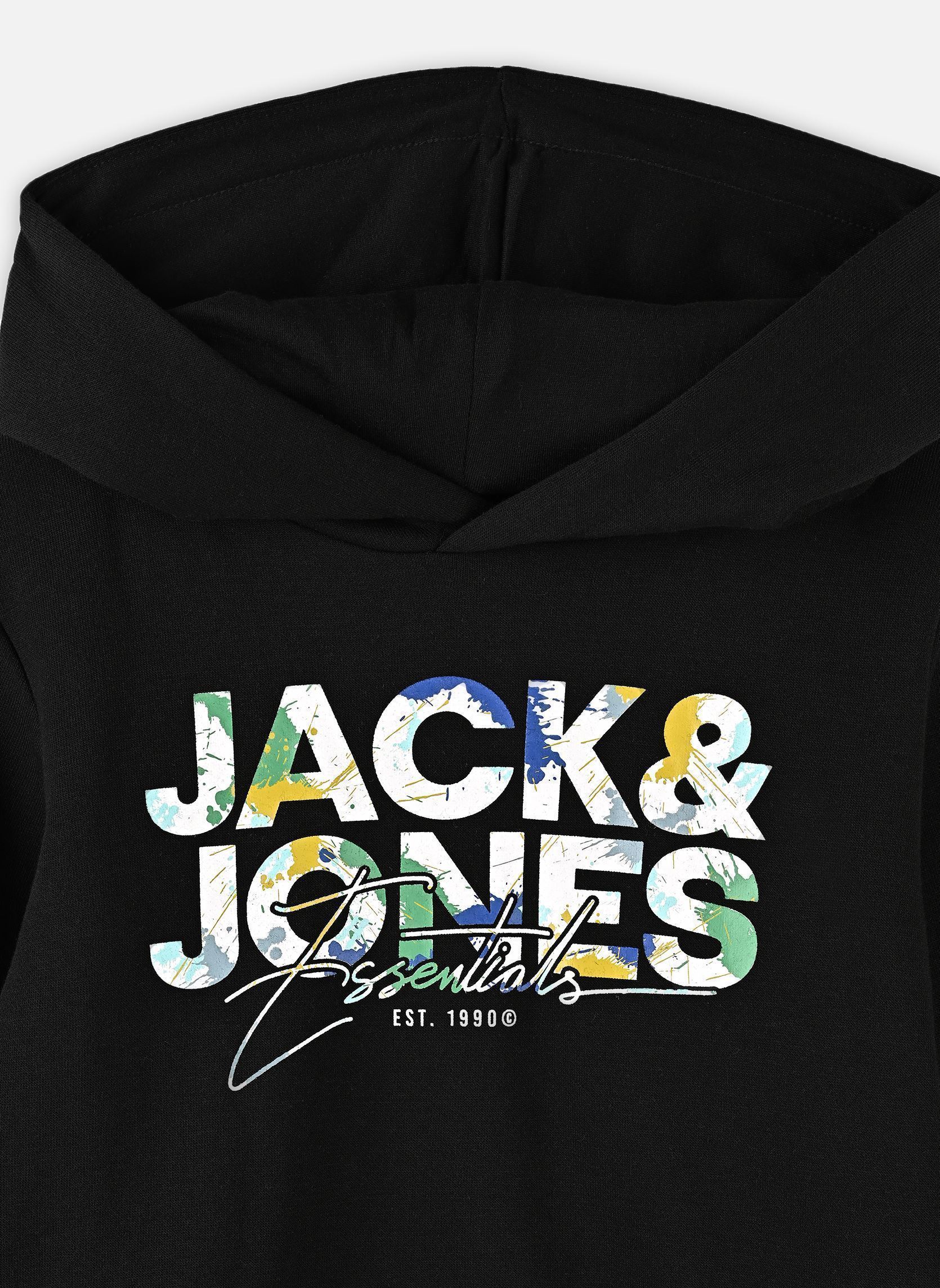Sweats à capuche Jjgeplas Sweat Hood Jnr garçon noir Jack & Jones Sweats à capuche Jjgeplas Sweat Hood Jnr garçon noir BLACK