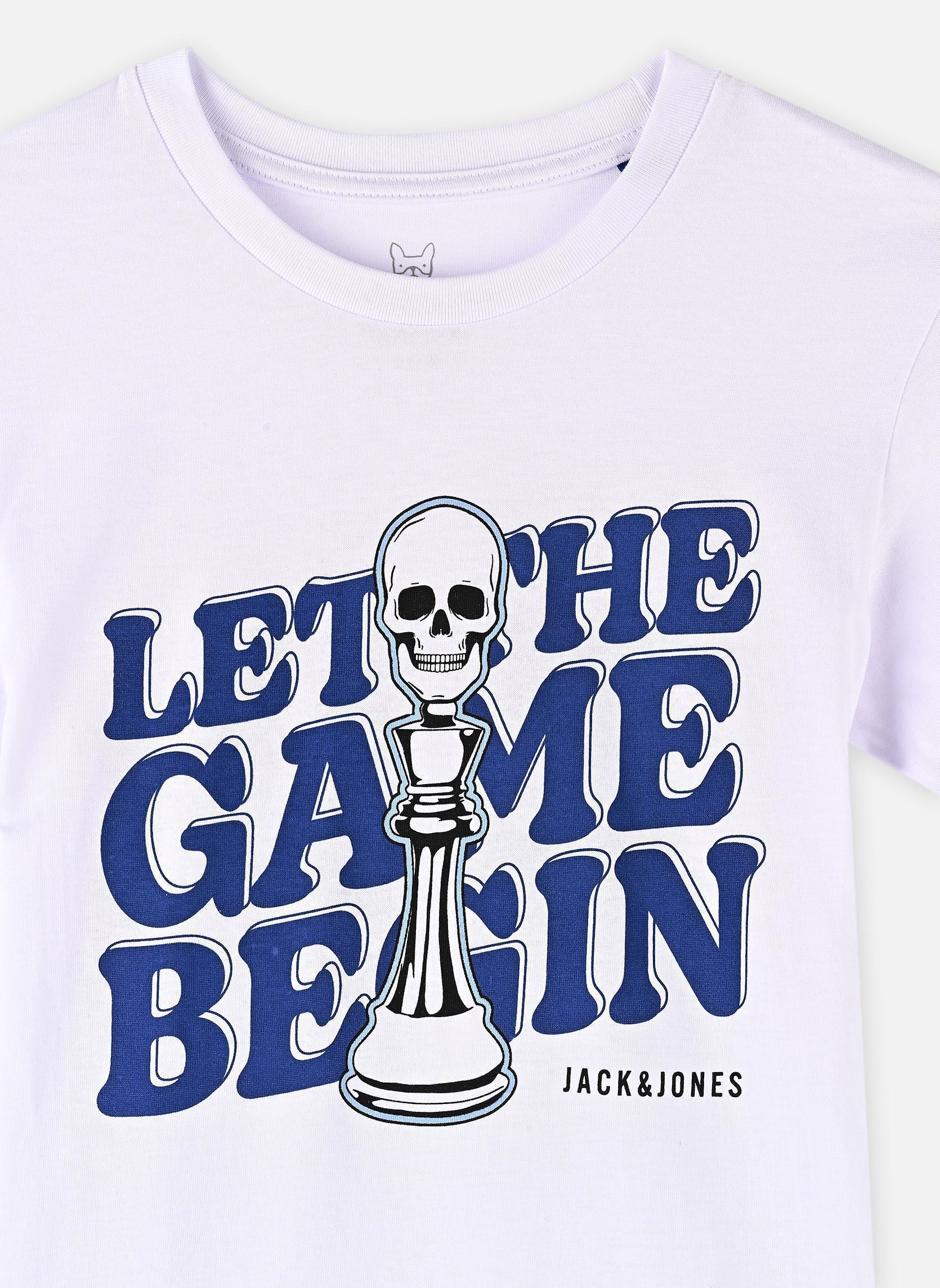JACK & JONES T-shirt Maniche Corte Bambino – Bianco, Taglia 140, Cotone Resistente