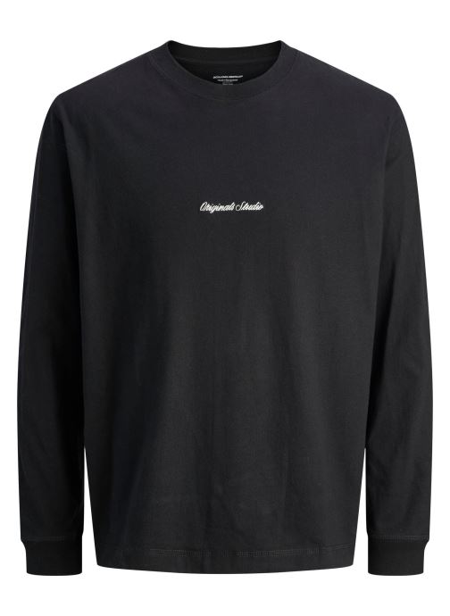 Jack & Jones Langarm-T-Shirts Jornorrebro Emb Tee Ls Crew Neck Jnr jungen schwarz
