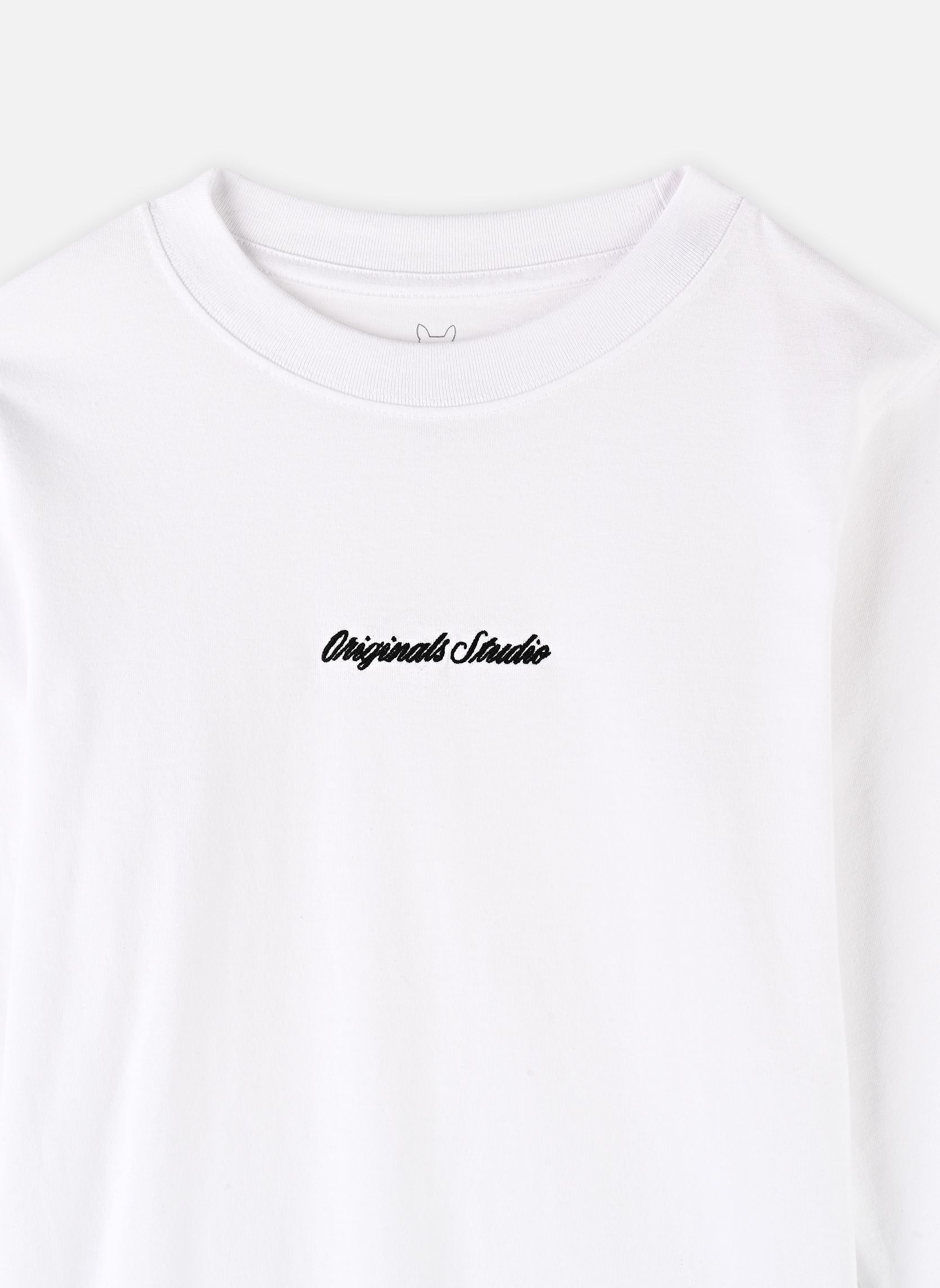 Tee-shirts manches longues Jornorrebro Emb Tee Ls Crew Neck Jnr garçon blanc Jack & Jones Tee-shirts manches longues Jornorrebro Emb Tee Ls Crew Neck Jnr garçon blanc BRIGHT WHITE
