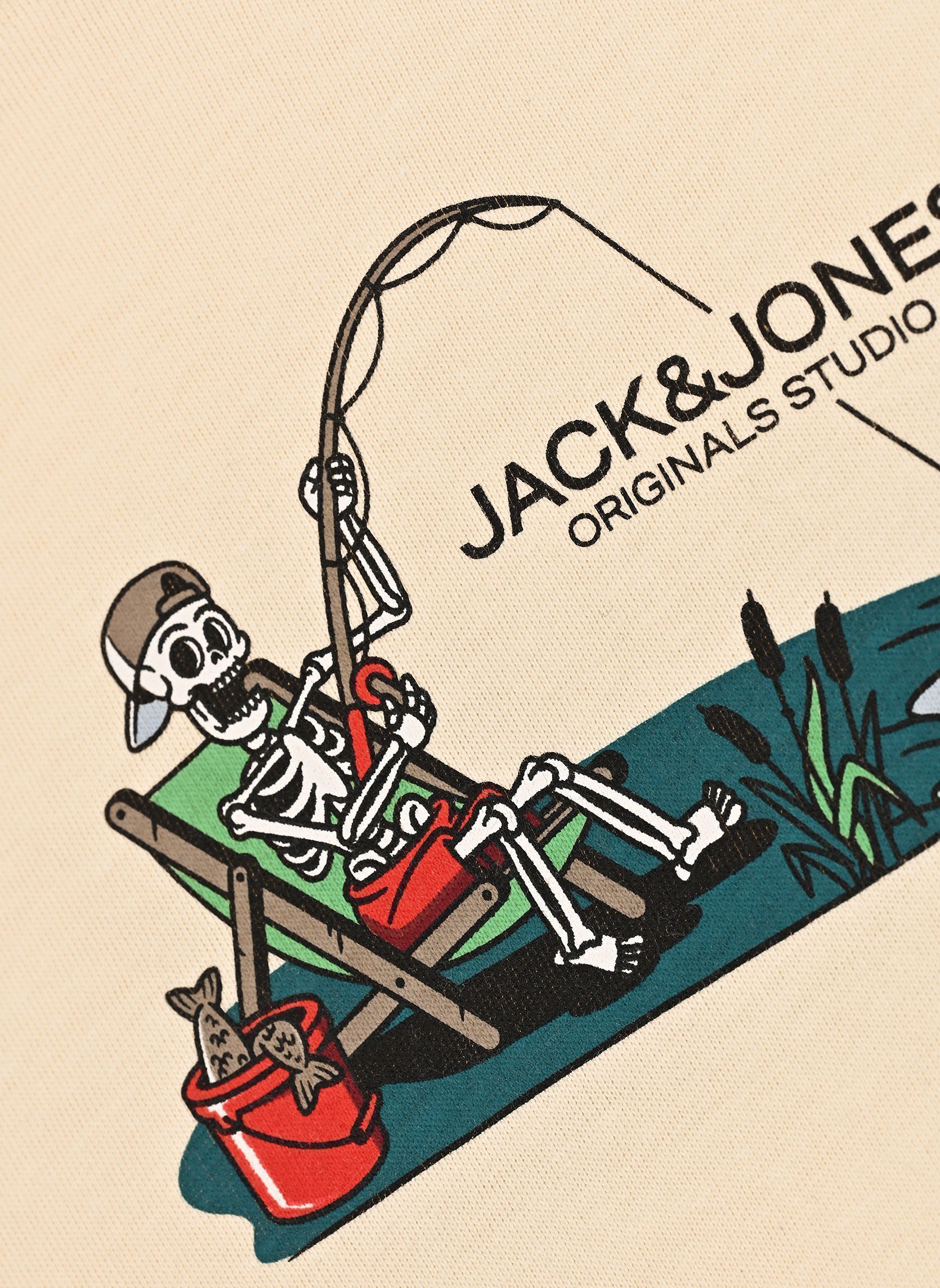 Tee-shirts manches longues Jorskull Nature Tee Ls Crew Neck Sn Jnr garçon blanc Jack & Jones Tee-shirts manches longues Jorskull Nature Tee Ls Crew Neck Sn Jnr garçon blanc ANTIQUE WHITE