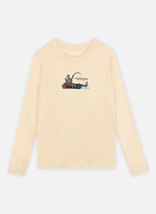 Jack & Jones Langarm-T-Shirts Jorskull Nature Tee Ls Crew Neck Sn Jnr jungen weiß