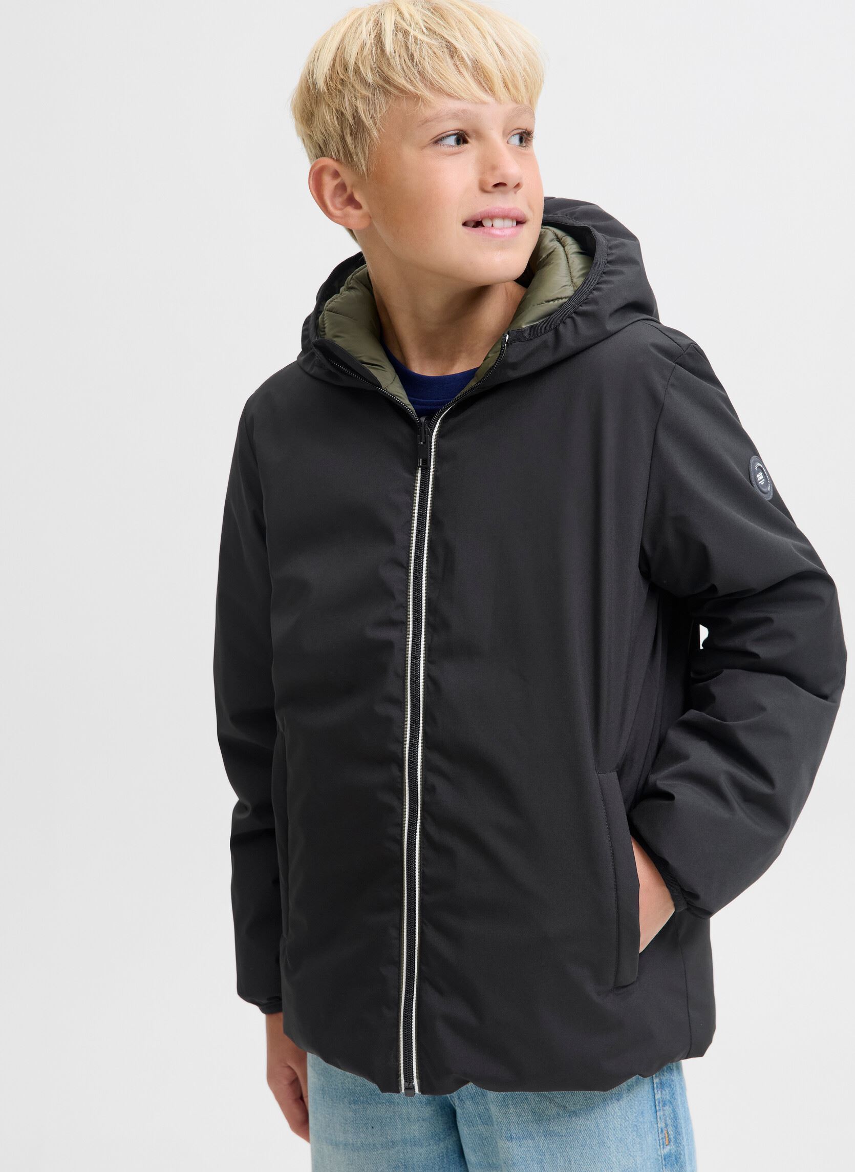 Jacken Jjebrook Reversible Jacket Sn Jnr jungen schwarz Jack & Jones Jacken Jjebrook Reversible Jacket Sn Jnr jungen schwarz BLACK