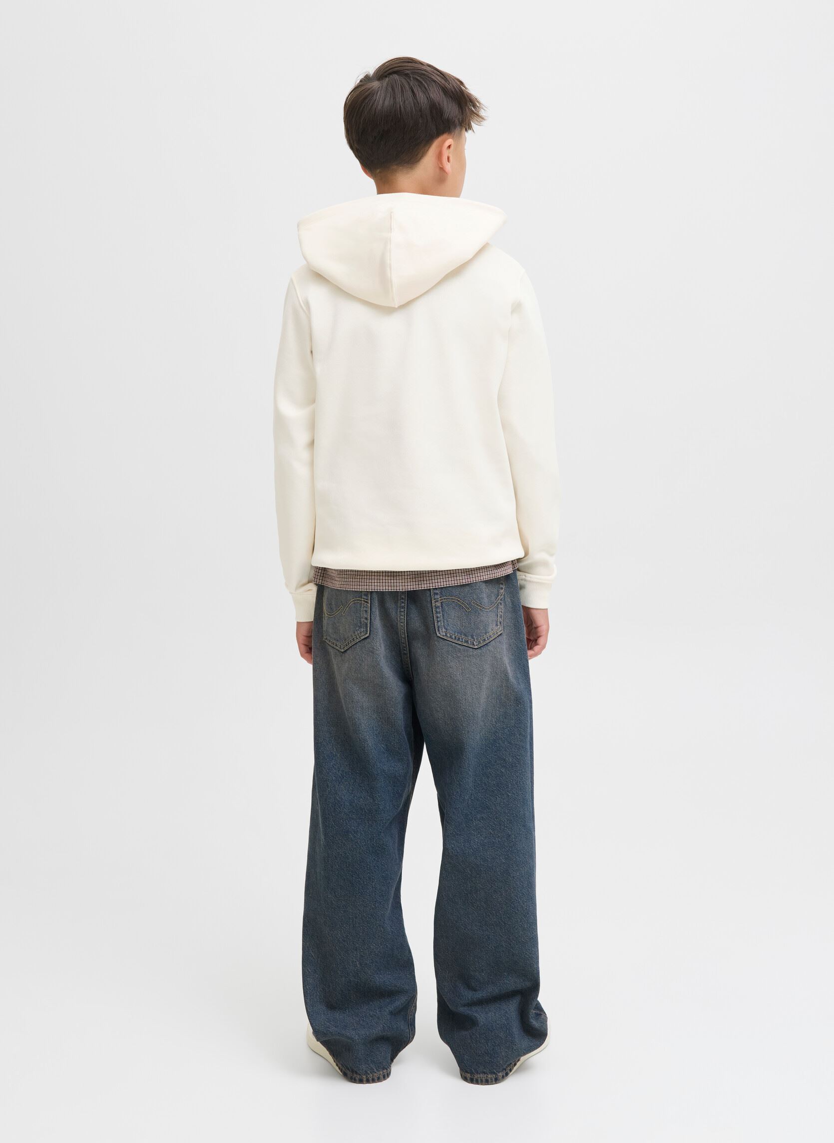 Sweats à capuche Jorinwood Block Branding Sweat Noos Jnr garçon blanc Jack & Jones Sweats à capuche Jorinwood Block Branding Sweat Noos Jnr garçon blanc ANTIQUE WHITE