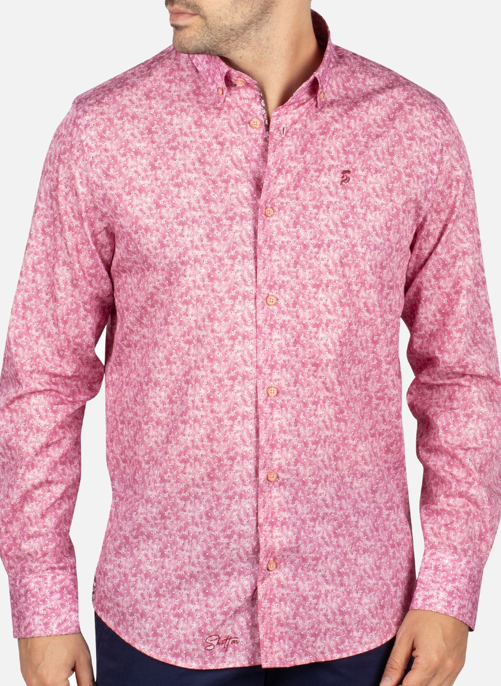 Chemise Habillée Homme Thomas Pink - Taille 15, Manches 33,5, Motif Herringbone Bleu, Neuve Avec étiquettes