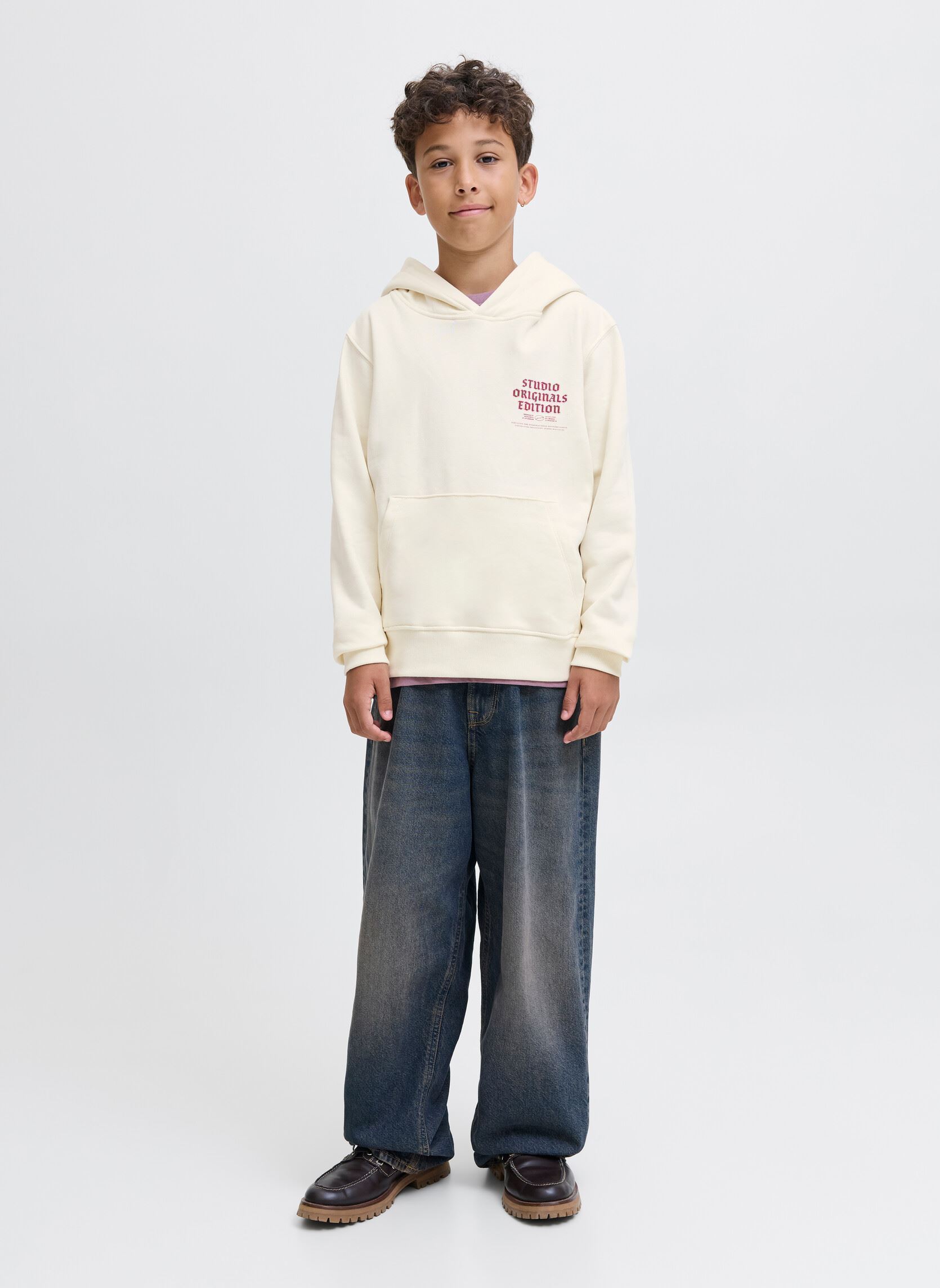 Hoodies Jormeadows Sweat Hood Jnr jongens wit Jack & Jones Hoodies Jormeadows Sweat Hood Jnr jongens wit ANTIQUE WHITE