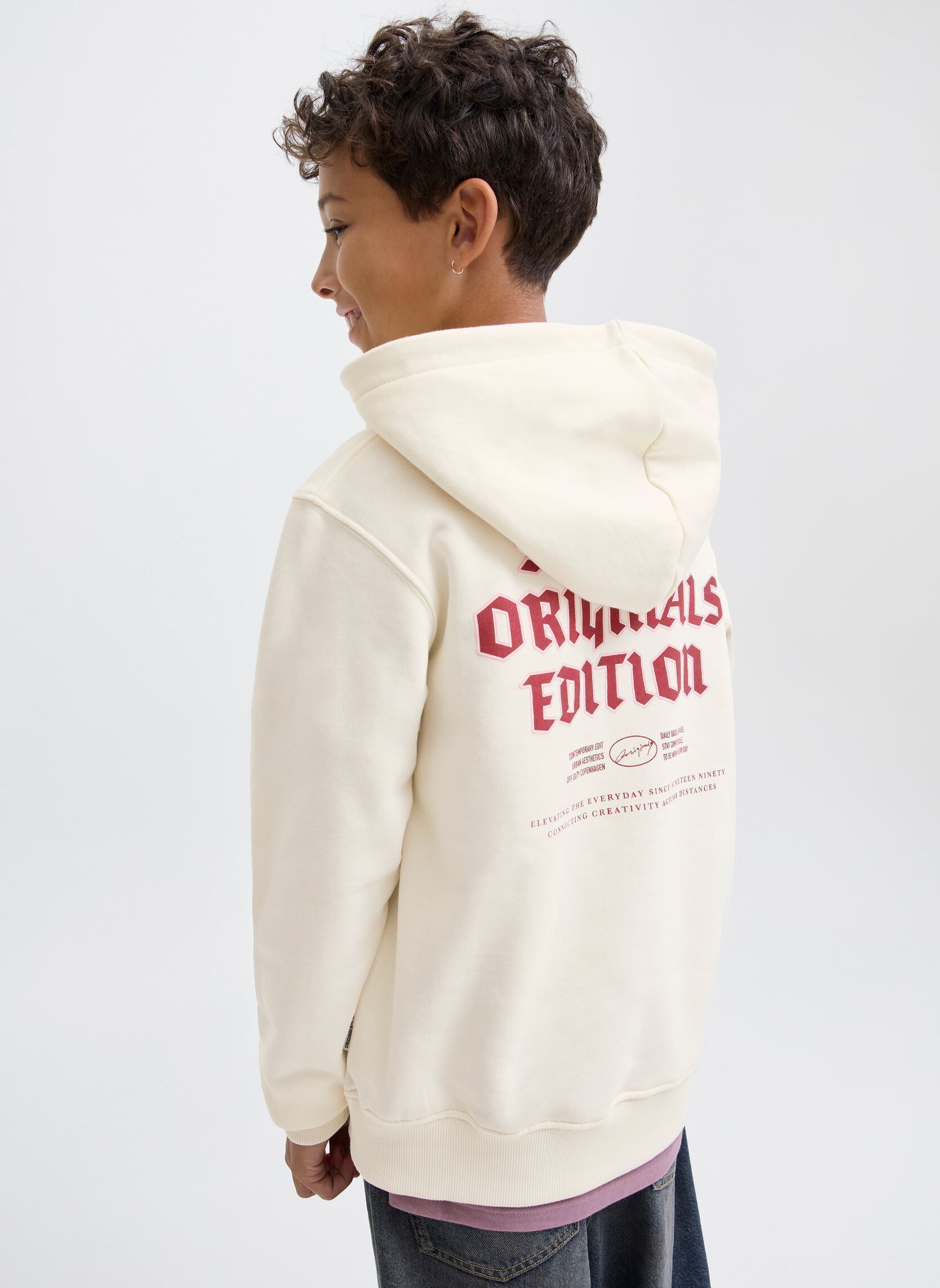 Hoodies Jormeadows Sweat Hood Jnr jongens wit Jack & Jones Hoodies Jormeadows Sweat Hood Jnr jongens wit ANTIQUE WHITE
