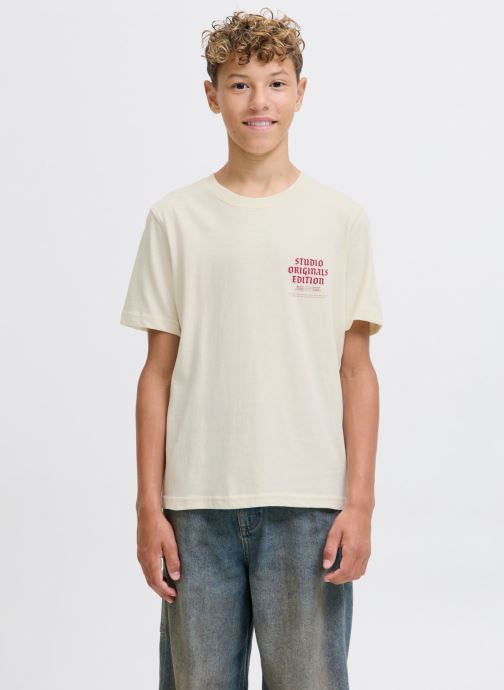 Jack & Jones Tee-shirts manches courtes Jormeadows Typo Tee Ss Crew Neck Jnr garçon blanc