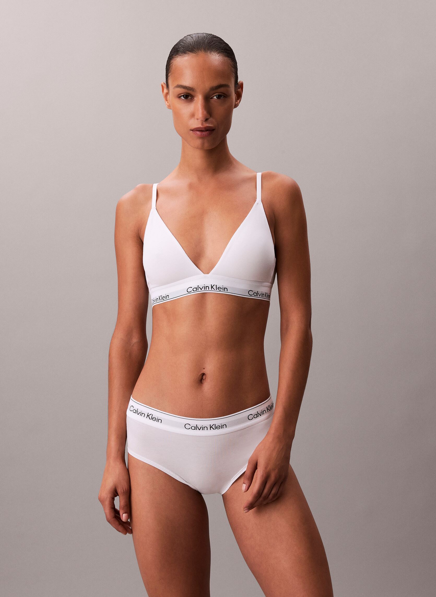 Brassières de Sport Lightly Lined Triangle LV00QF8498 femme blanc Calvin Klein Brassières de Sport Lightly Lined Triangle LV00QF8498 femme blanc WHITE