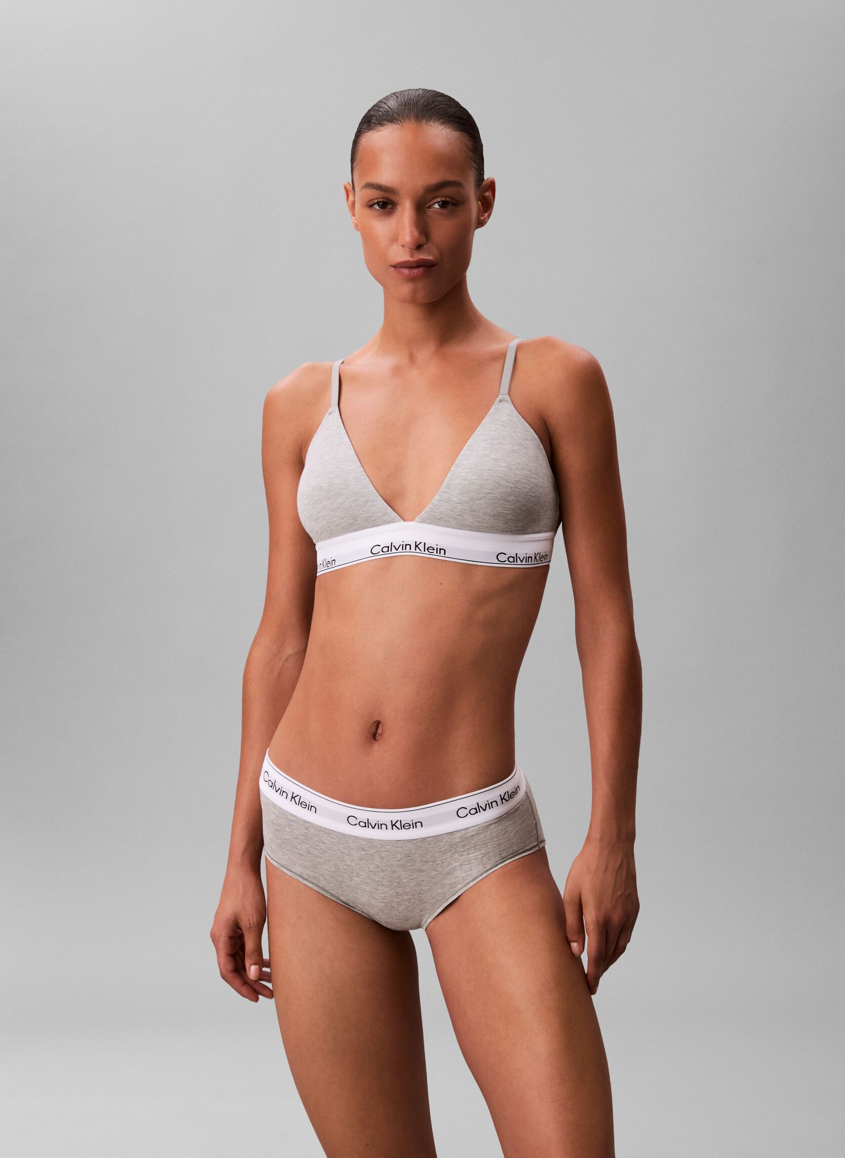 Sport-BHs Lightly Lined Triangle LV00QF8498 damen grau Calvin Klein Sport-BHs Lightly Lined Triangle LV00QF8498 damen grau GREY HEATHER