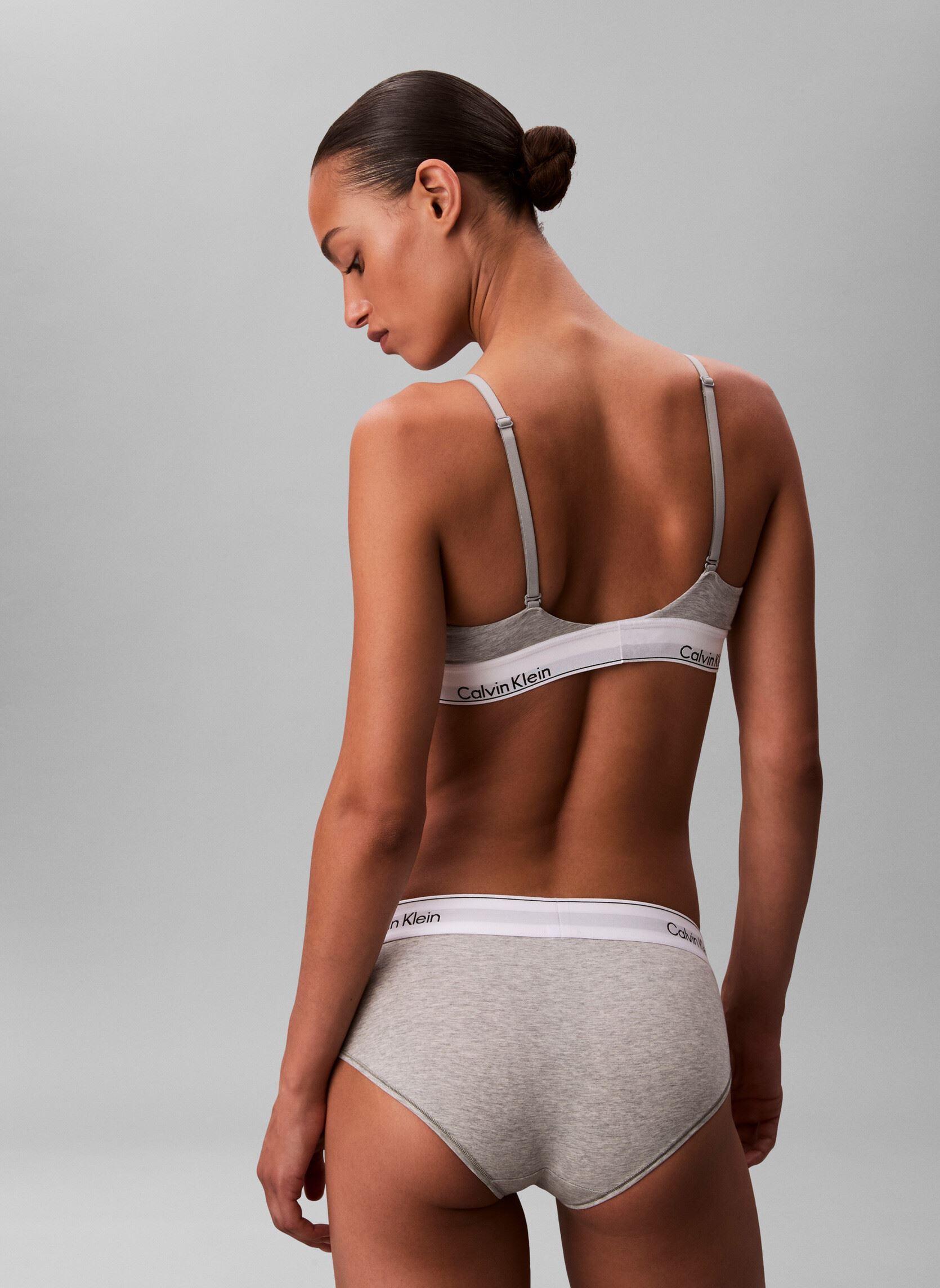 Sport-BHs Lightly Lined Triangle LV00QF8498 damen grau Calvin Klein Sport-BHs Lightly Lined Triangle LV00QF8498 damen grau GREY HEATHER