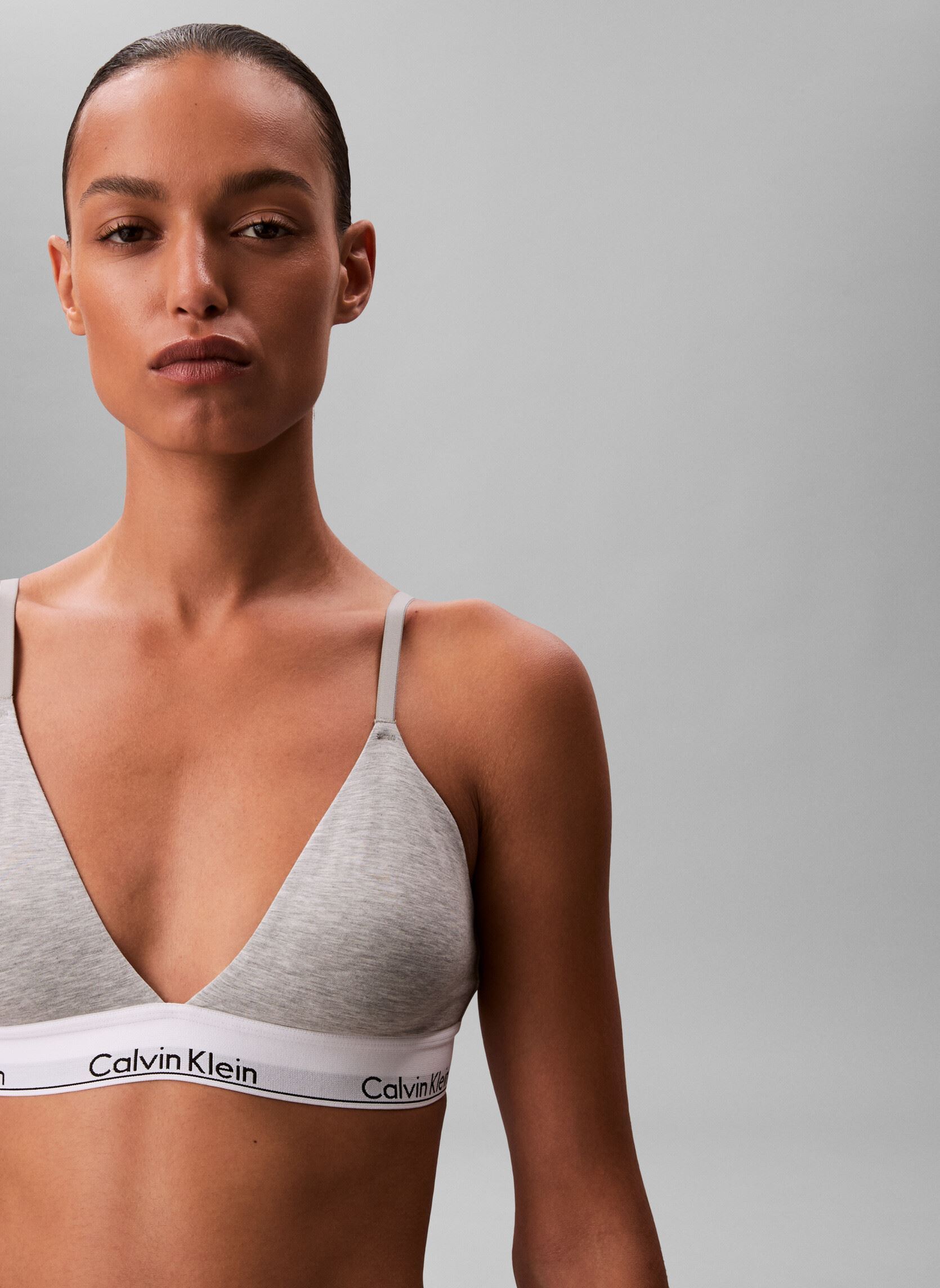 Sport-BHs Lightly Lined Triangle LV00QF8498 damen grau Calvin Klein Sport-BHs Lightly Lined Triangle LV00QF8498 damen grau GREY HEATHER