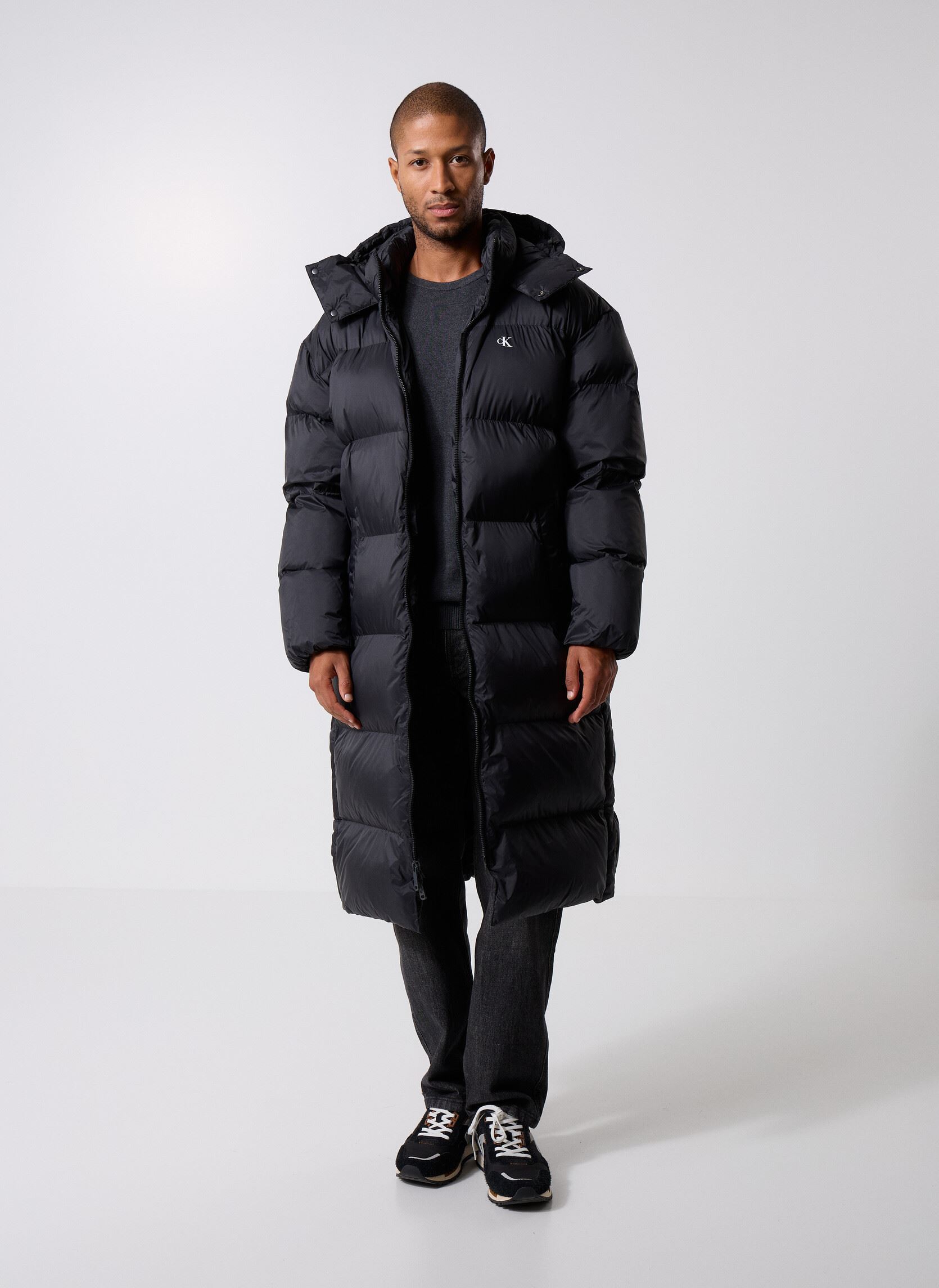 Lange Mäntel Ls Long Length Hoode LV04RD518G herren schwarz Calvin Klein Jeans Lange Mäntel Ls Long Length Hoode LV04RD518G herren schwarz BLACK