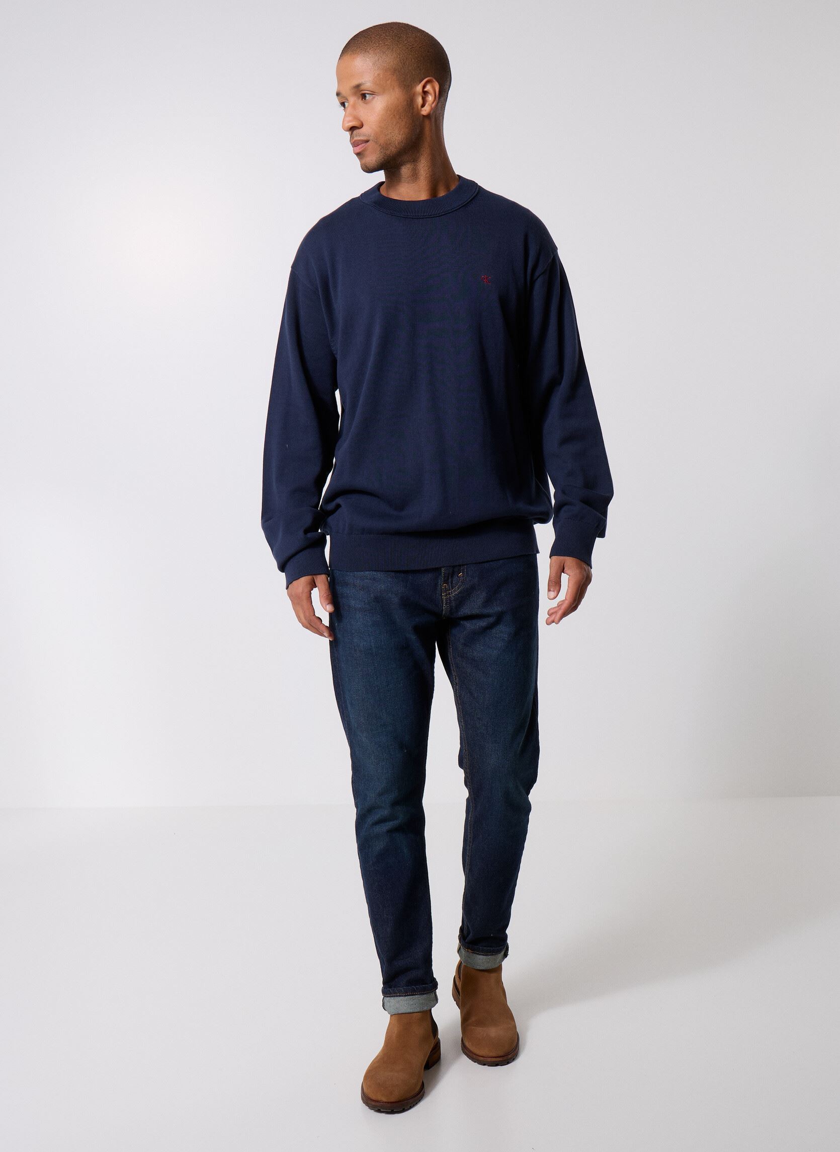 Pulls Eu Ls Cotton Relaxed LV04RC309G homme bleu Calvin Klein Jeans Pulls Eu Ls Cotton Relaxed LV04RC309G homme bleu BLUE