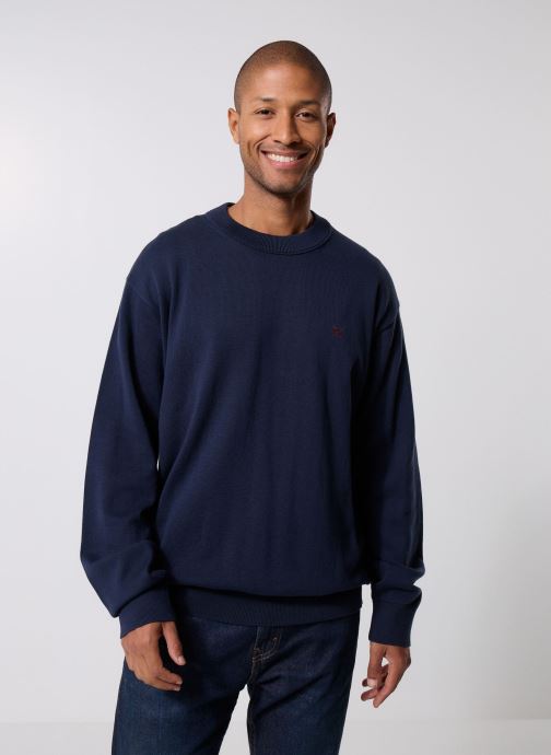 Calvin Klein Jeans Pulls Eu Ls Cotton Relaxed LV04RC309G homme bleu