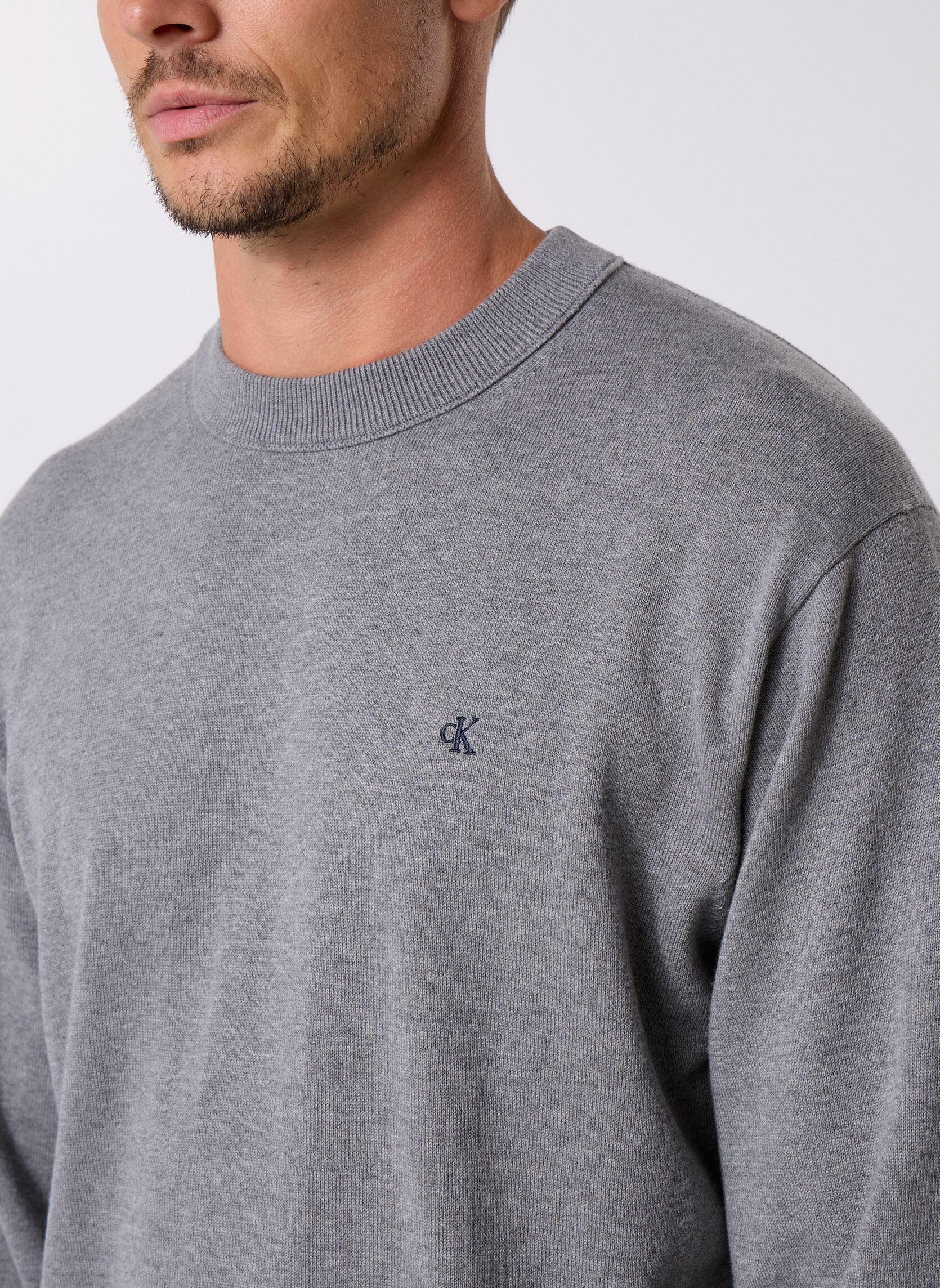 Pulls Ls Ez Cotton Crewnk LV04RC309G homme gris Calvin Klein Jeans Pulls Ls Ez Cotton Crewnk LV04RC309G homme gris GREY
