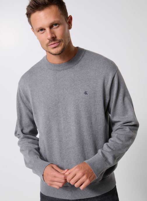 Calvin Klein Jeans Pulls Ls Ez Cotton Crewnk LV04RC309G homme gris