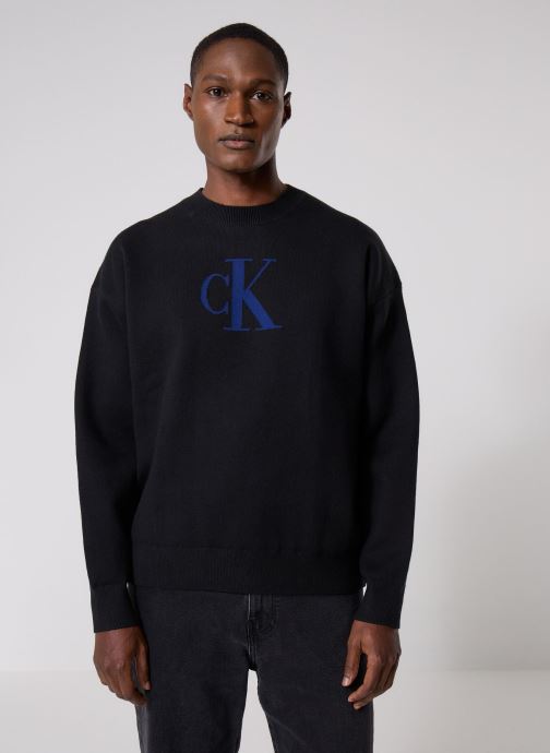 Calvin Klein Jeans Pulls Ls Cttn Cashmere 3D LV04RD305G homme noir