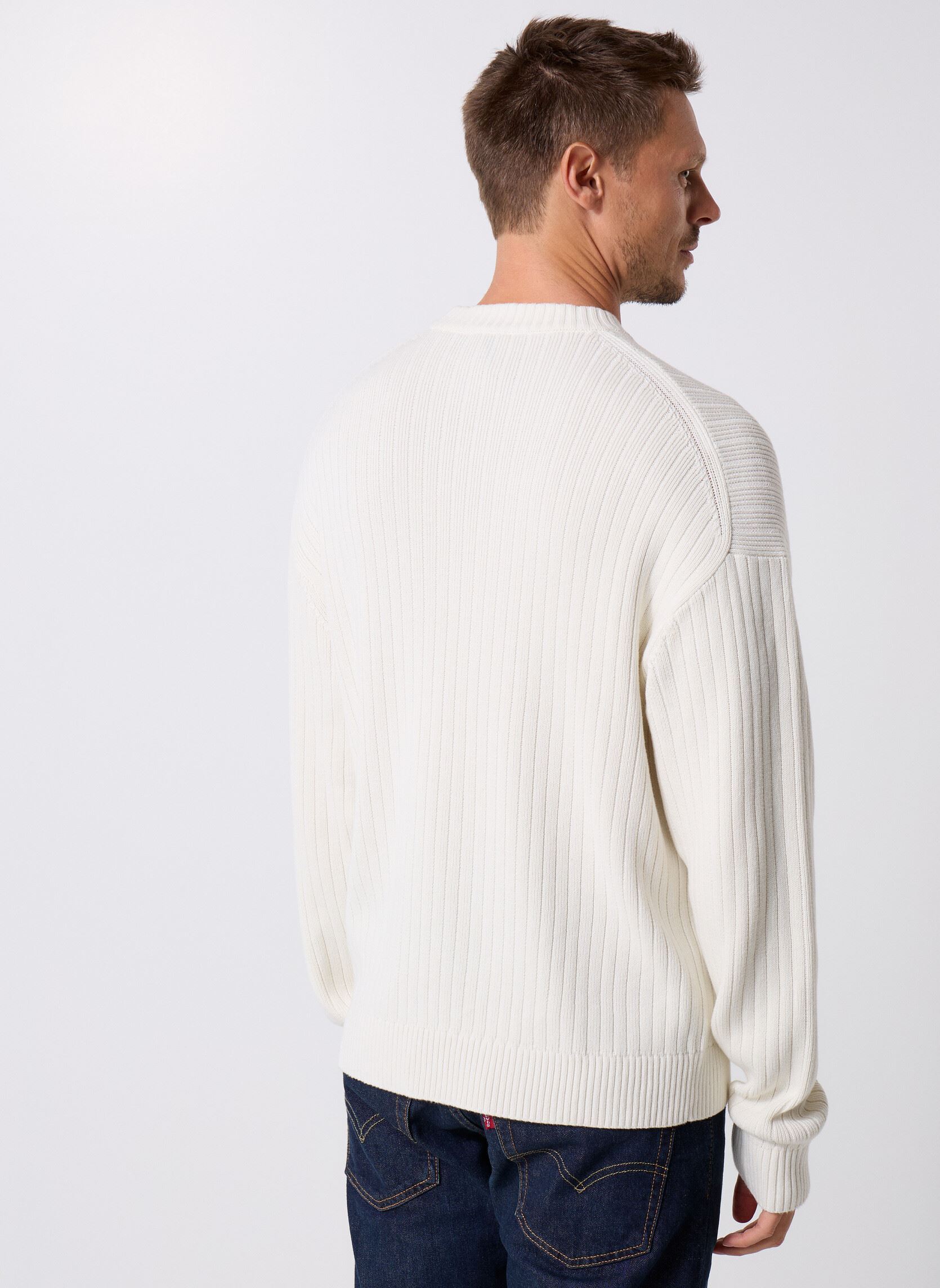 Pullover Ls Vertical Texture LV04RD314G herren weiß Calvin Klein Jeans Pullover Ls Vertical Texture LV04RD314G herren weiß WHITE