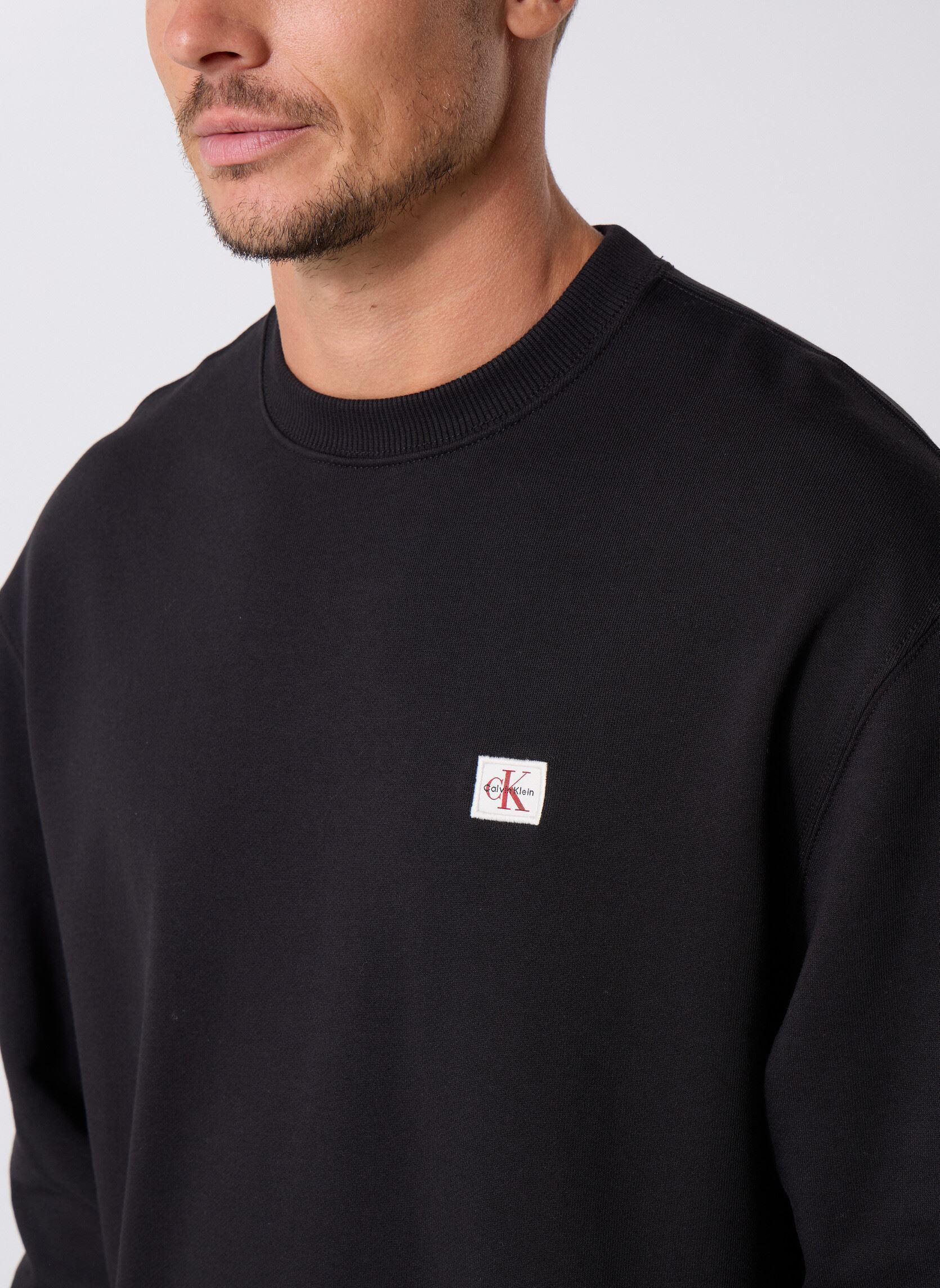 Felpe Ls Eu 350Terry Badge LV04RC273G uomo nero Calvin Klein Jeans Felpe Ls Eu 350Terry Badge LV04RC273G uomo nero BLACK