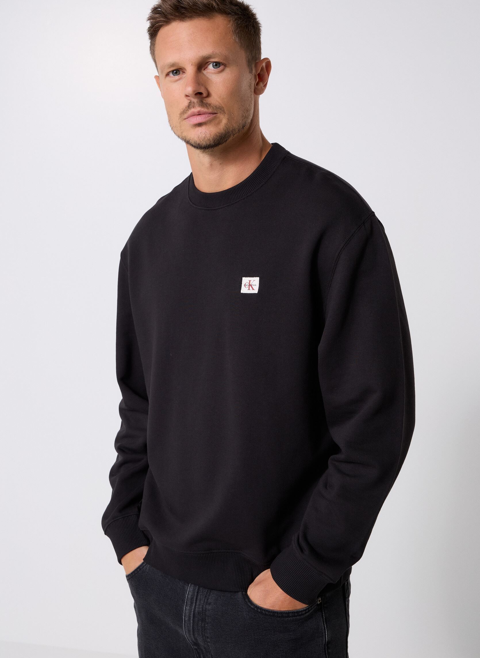 Pull Calvin Klein Jeans LS EU BADGE 350TERRY CN SWTSHRT EU - vue 4