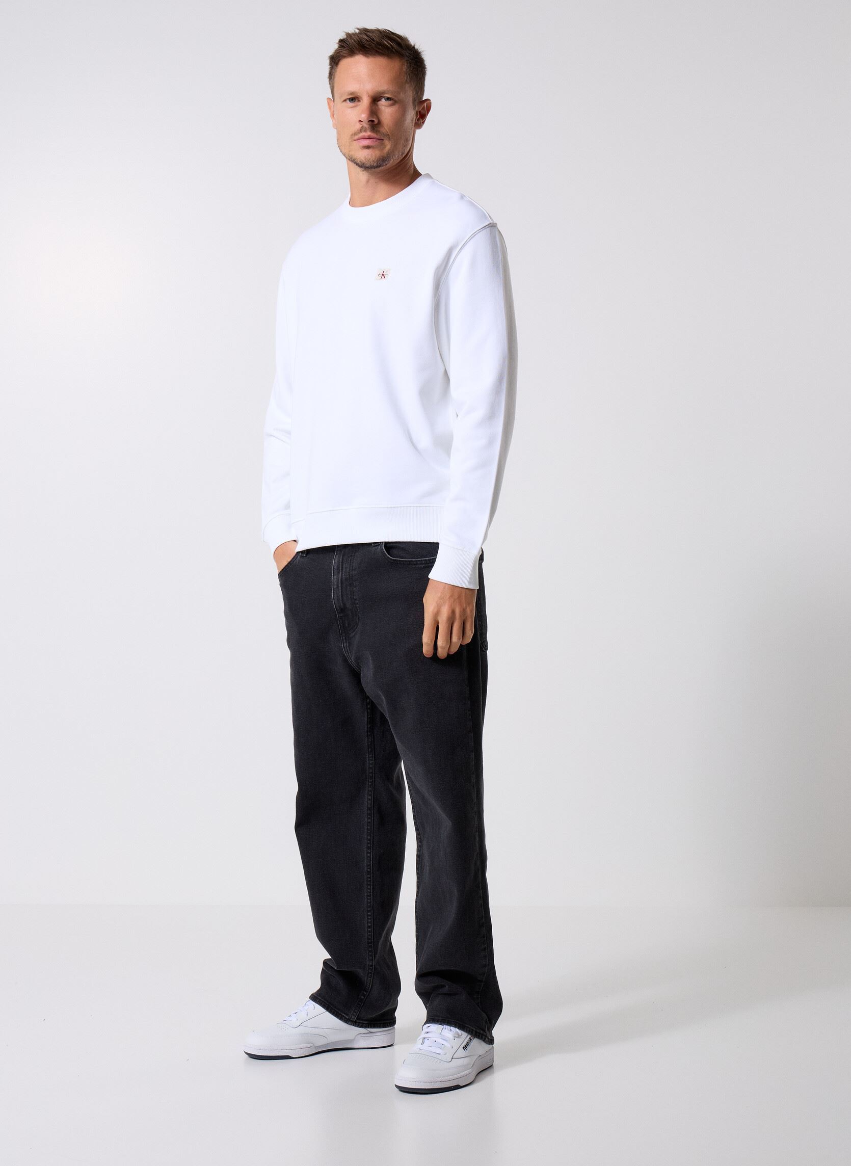 Sudaderas Ls Eu 350Terry Badge LV04RC273G hombre blanco Calvin Klein Jeans Sudaderas Ls Eu 350Terry Badge LV04RC273G hombre blanco WHITE