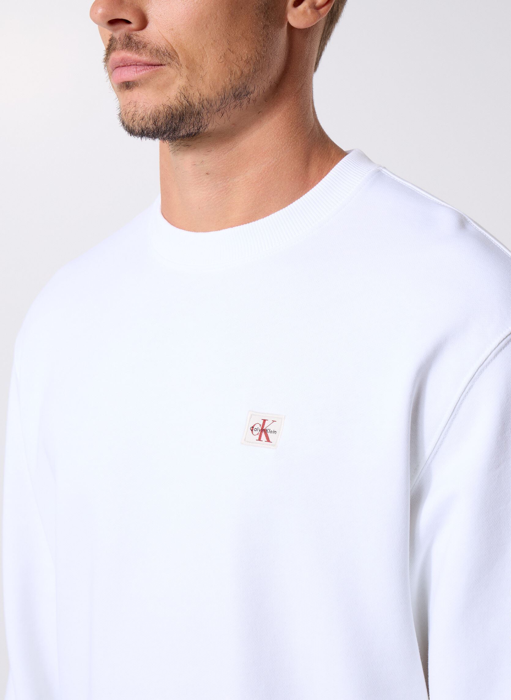Sudaderas Ls Eu 350Terry Badge LV04RC273G hombre blanco Calvin Klein Jeans Sudaderas Ls Eu 350Terry Badge LV04RC273G hombre blanco WHITE