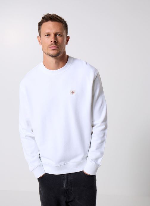 Calvin Klein Jeans Sweats Ls Eu 350Terry Badge LV04RC273G homme blanc