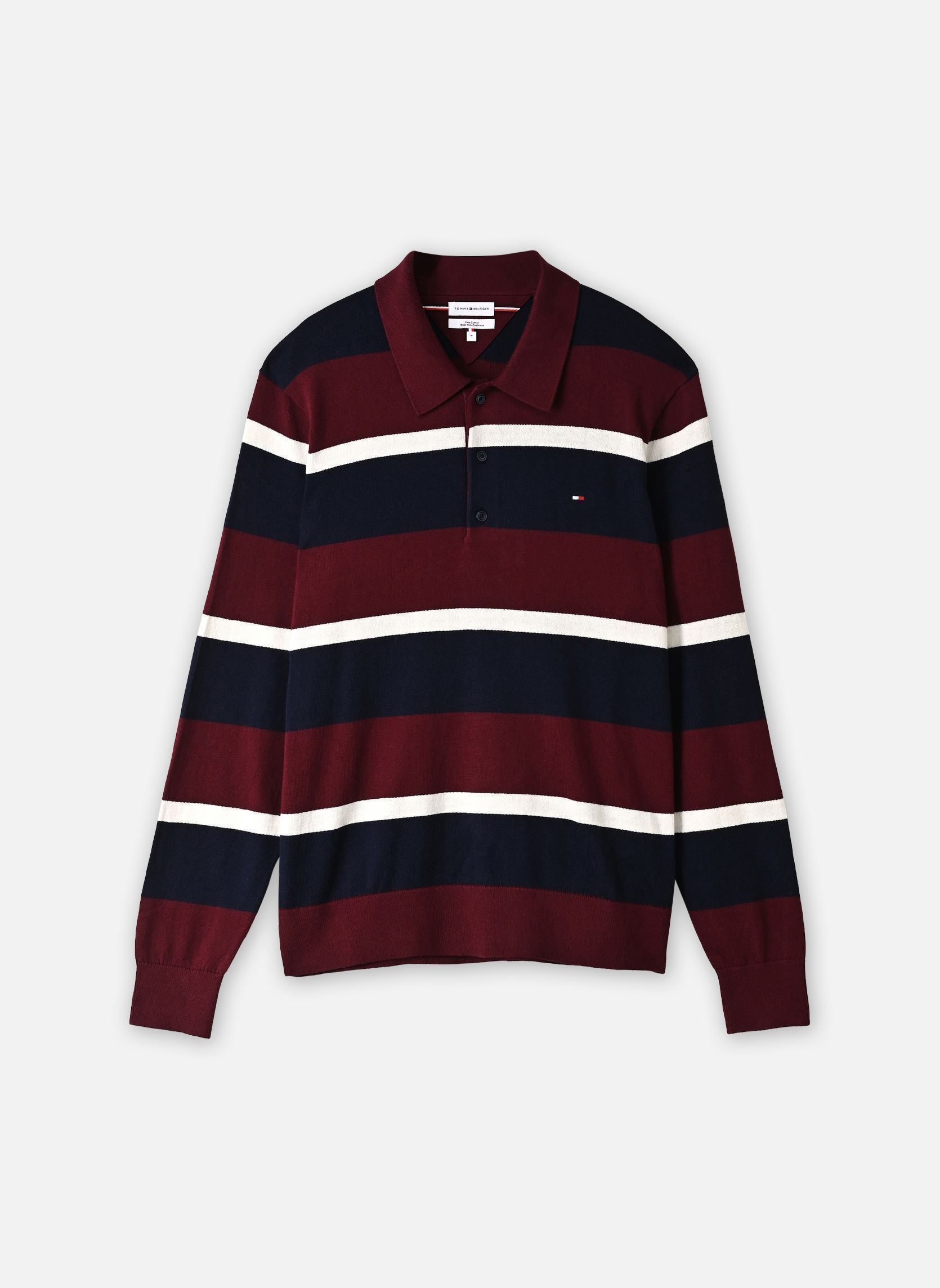 Pulls Pima Org Ctn Cashmer MW0MW36519 homme bordeaux Tommy Hilfiger Pulls Pima Org Ctn Cashmer MW0MW36519 homme bordeaux BURGUNDY/ NAVY BLUE/ IVORY PET