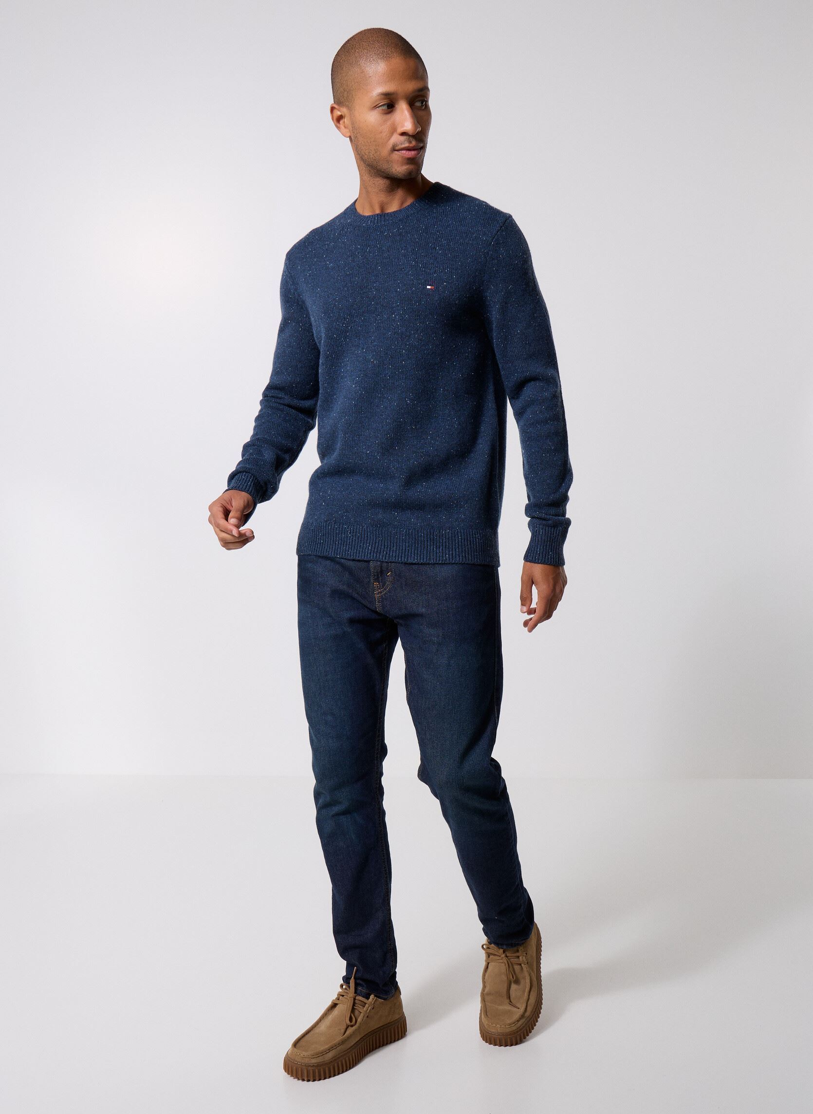 Pulls Lambswool Blend Done MW0MW40435 homme bleu Tommy Hilfiger Pulls Lambswool Blend Done MW0MW40435 homme bleu BLUE