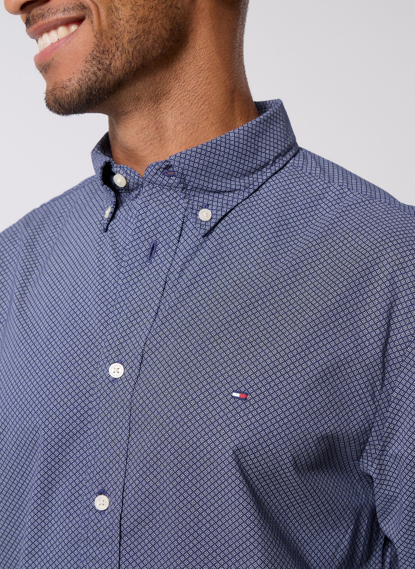 Hemden Flex Poplin Micro Rf MW0MW40455 herren blau Tommy Hilfiger Hemden Flex Poplin Micro Rf MW0MW40455 herren blau BLUE