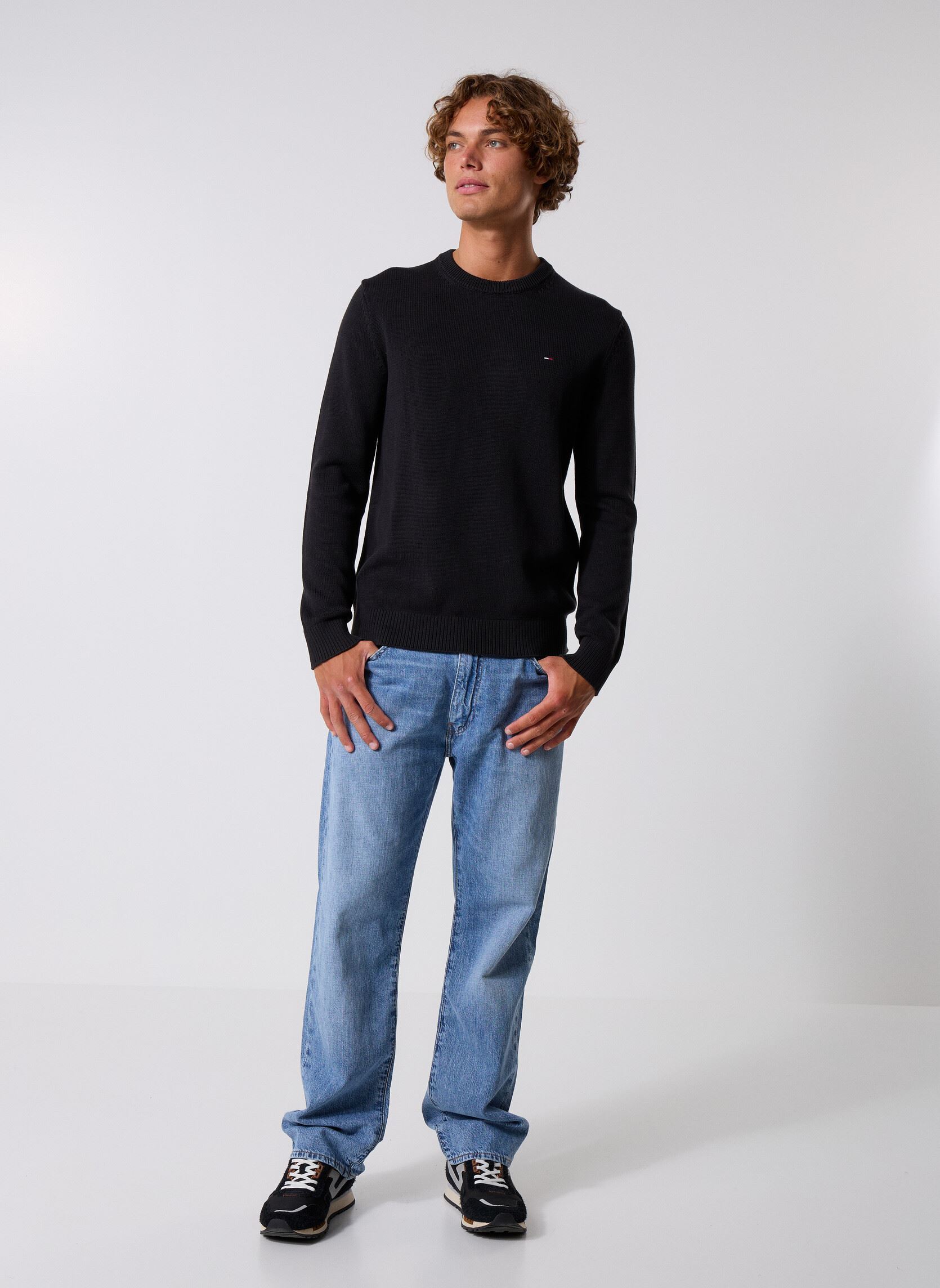 Pullover Tjm Slim Ess Sweater DM0DM21787 herren schwarz Tommy Jeans Pullover Tjm Slim Ess Sweater DM0DM21787 herren schwarz BLACK
