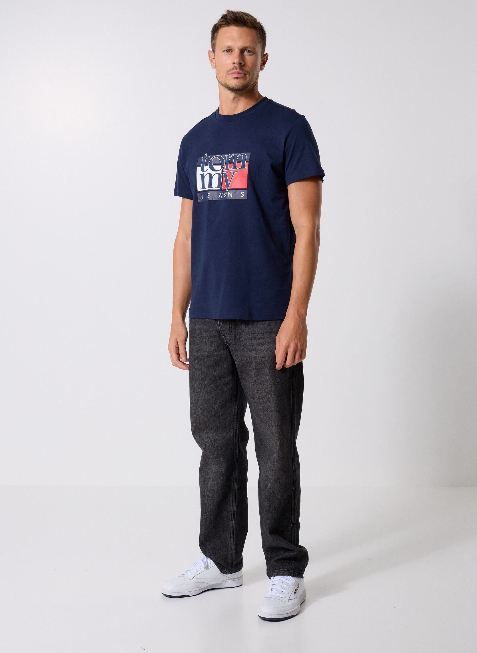 Kurzarm-T-Shirts Tjm Slim Rwb Flag Te DM0DM21977 herren blau Tommy Jeans Kurzarm-T-Shirts Tjm Slim Rwb Flag Te DM0DM21977 herren blau BLUE