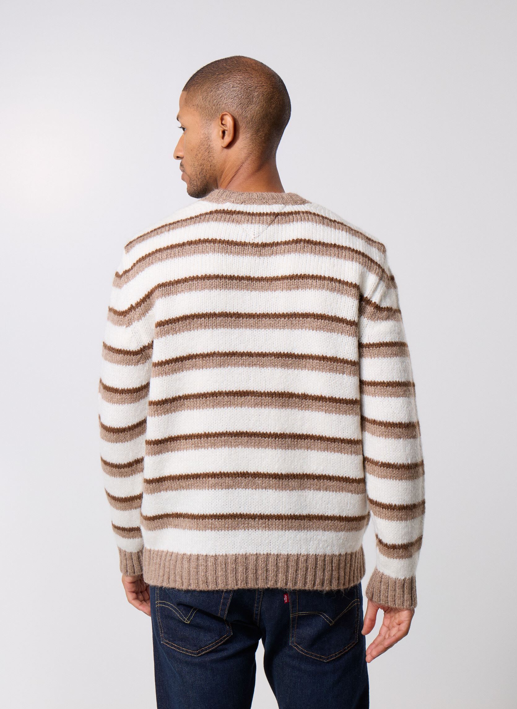 Pullover Tjm Reg Brshd Strpe DM0DM22109 herren beige Tommy Jeans Pullover Tjm Reg Brshd Strpe DM0DM22109 herren beige BEIGE