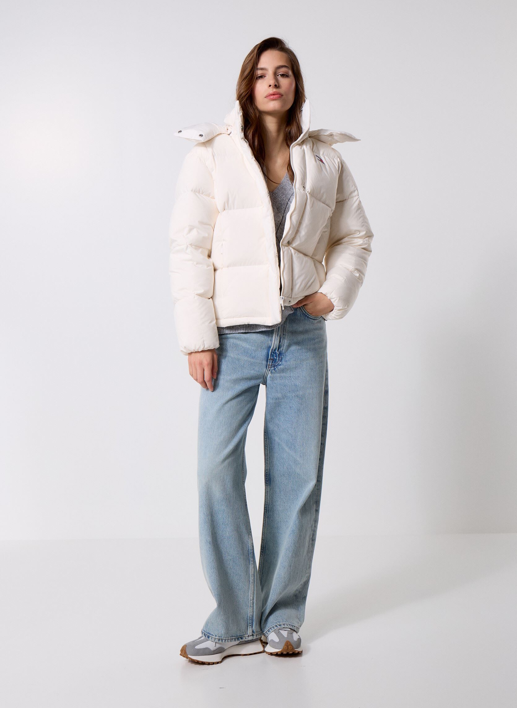 Gewatteerde jassen Tjw Alaska Grid Down DW0DW21623 dames wit Tommy Jeans Gewatteerde jassen Tjw Alaska Grid Down DW0DW21623 dames wit WHITE