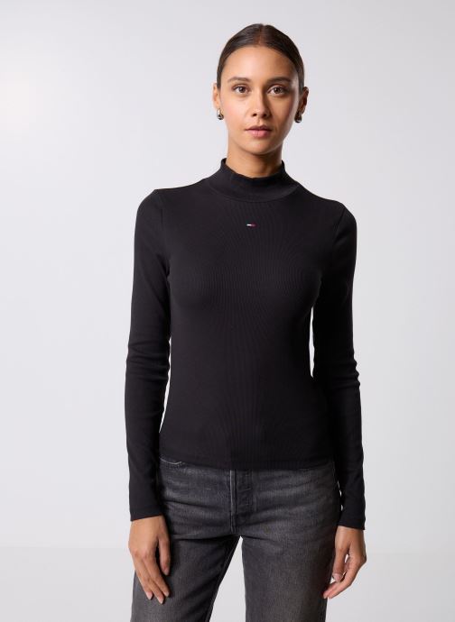 Tommy Jeans Langarm-T-Shirts Tjw Essential Mock N DW0DW19830 damen schwarz
