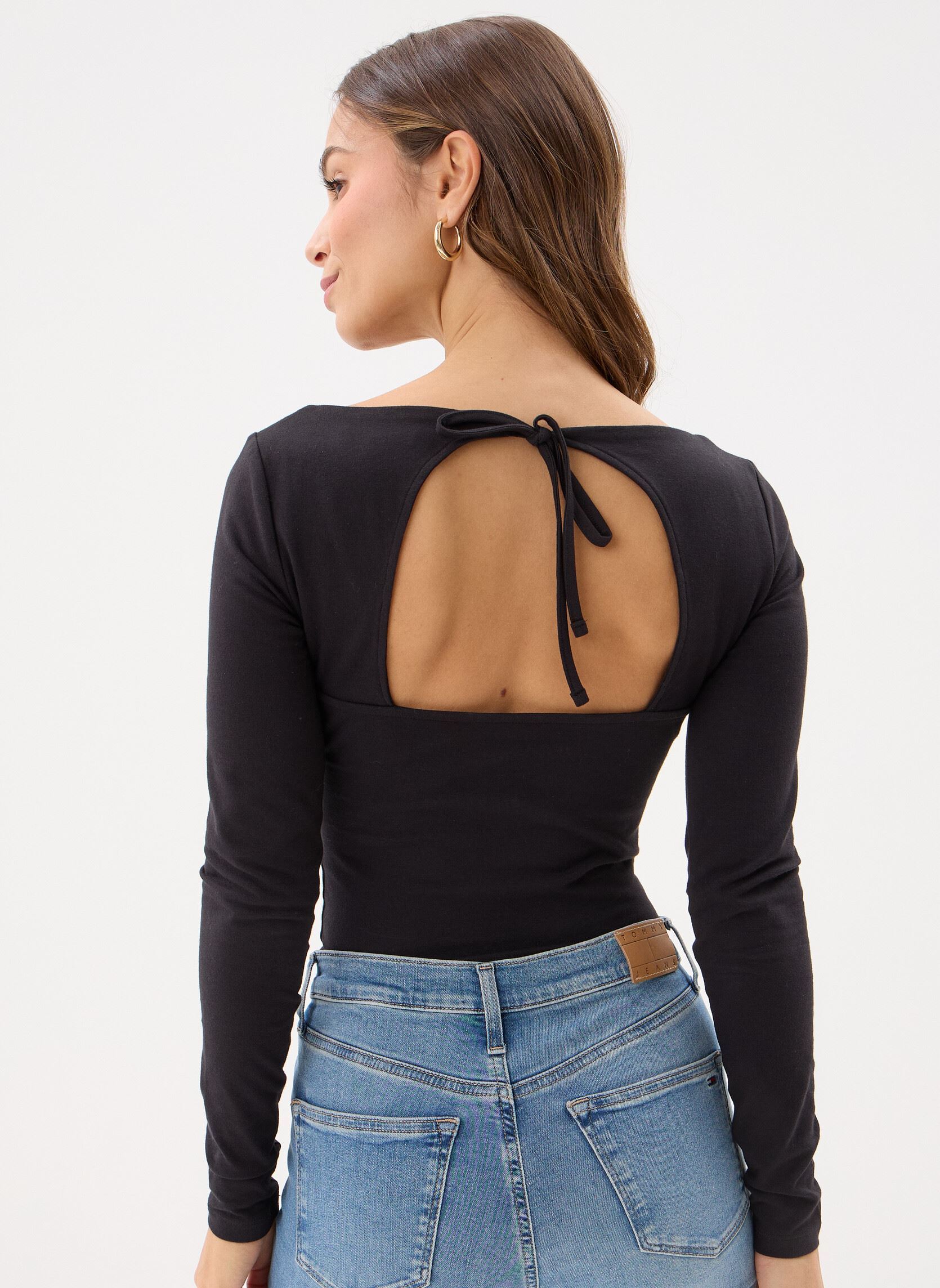 Langarm-T-Shirts Tjw Slim S Flag Blin DW0DW21548 damen schwarz Tommy Jeans Langarm-T-Shirts Tjw Slim S Flag Blin DW0DW21548 damen schwarz BLACK