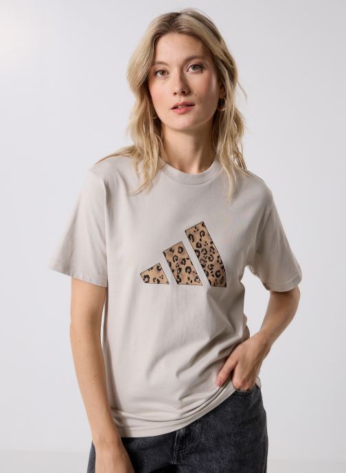 adidas sportswear T-shirts met korte mouwen W ANIMAL T dames beige