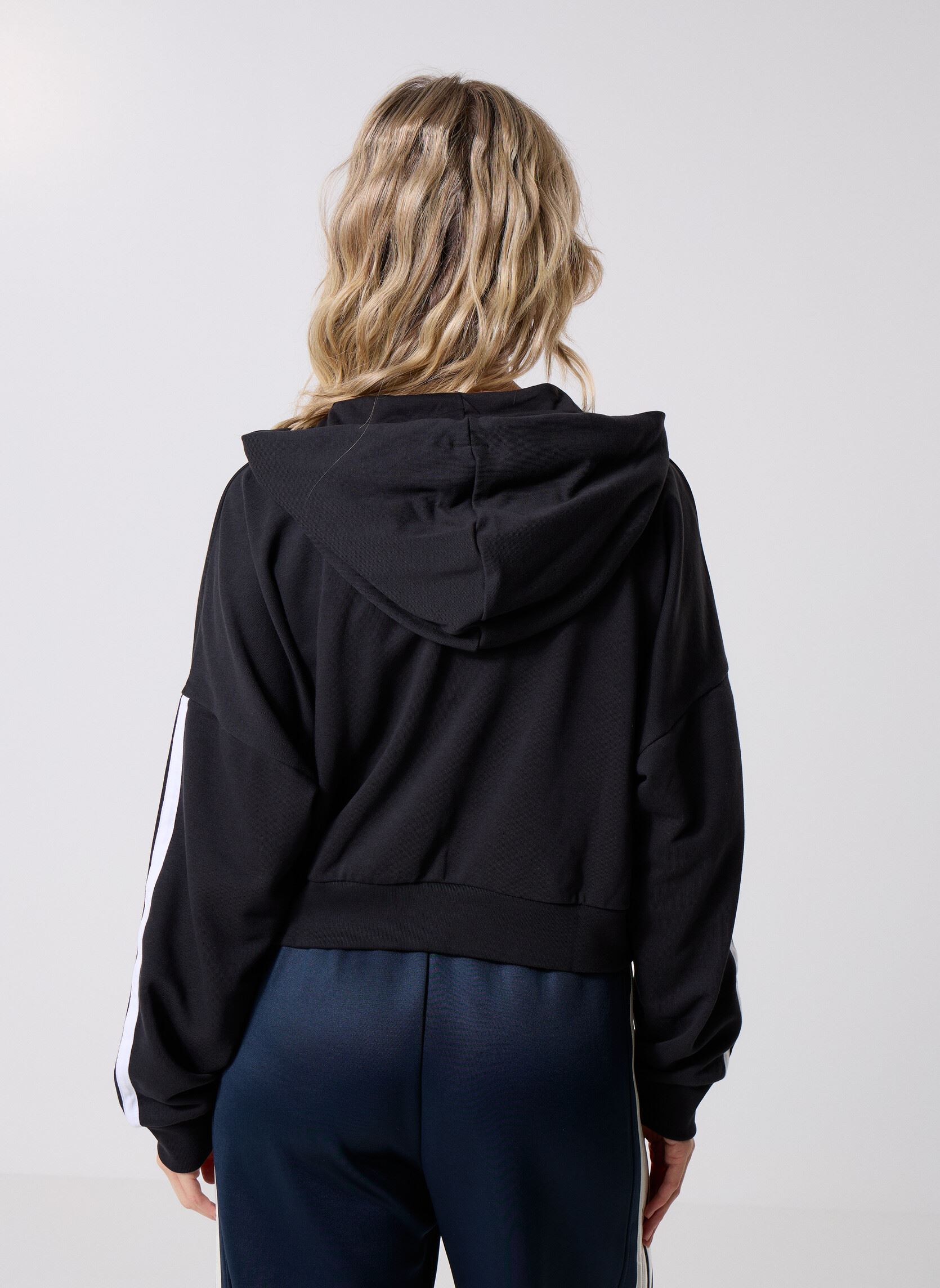 Truien W 3S FT QZ HD dames zwart adidas sportswear Truien W 3S FT QZ HD dames zwart Black/white
