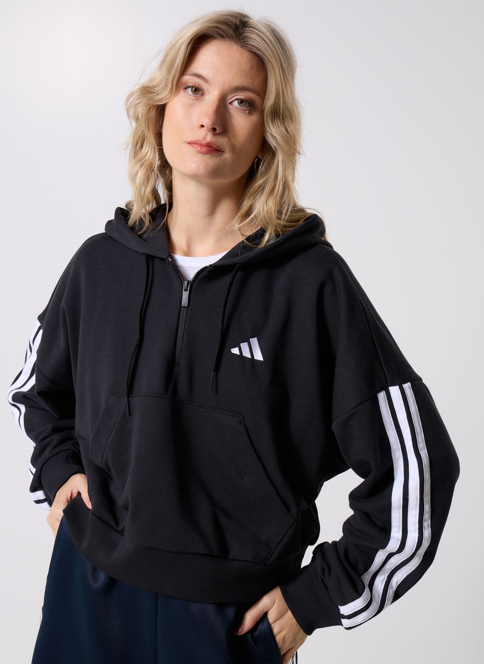 Vêtements adidas sportswear W 3S FT QZ HD pour
