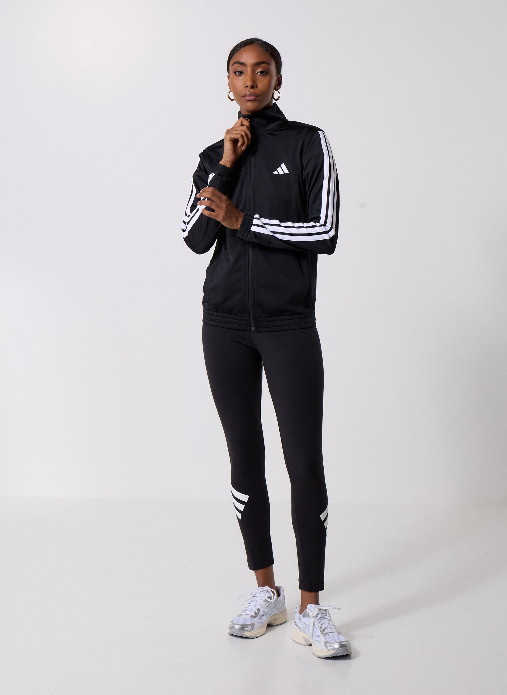Ensembles W 3S TT TRIC femme noir adidas sportswear Ensembles W 3S TT TRIC femme noir Black/white